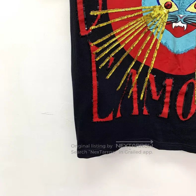 Gucci Gucci Black logo cat sequin cotton round-neck short-sleeve Size US S / EU 44-46 / 1 - 4 Thumbnail