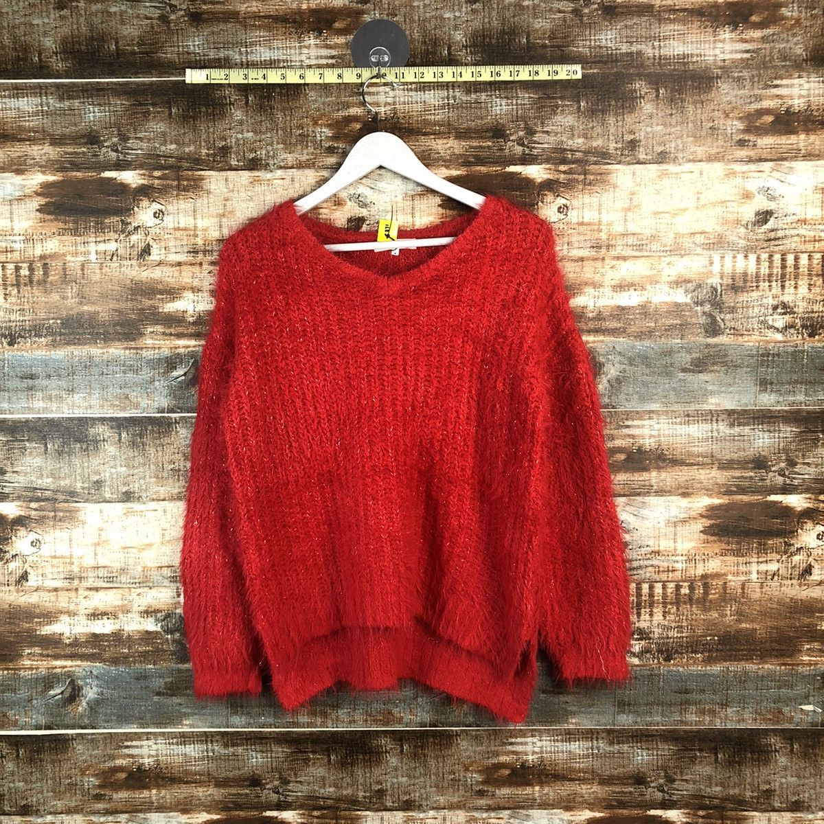 Japanese Brand DL Ozoc Red Mohair Knitwear #C371 Size M / US 6-8 / IT 42-44 - 1 Thumbnail
