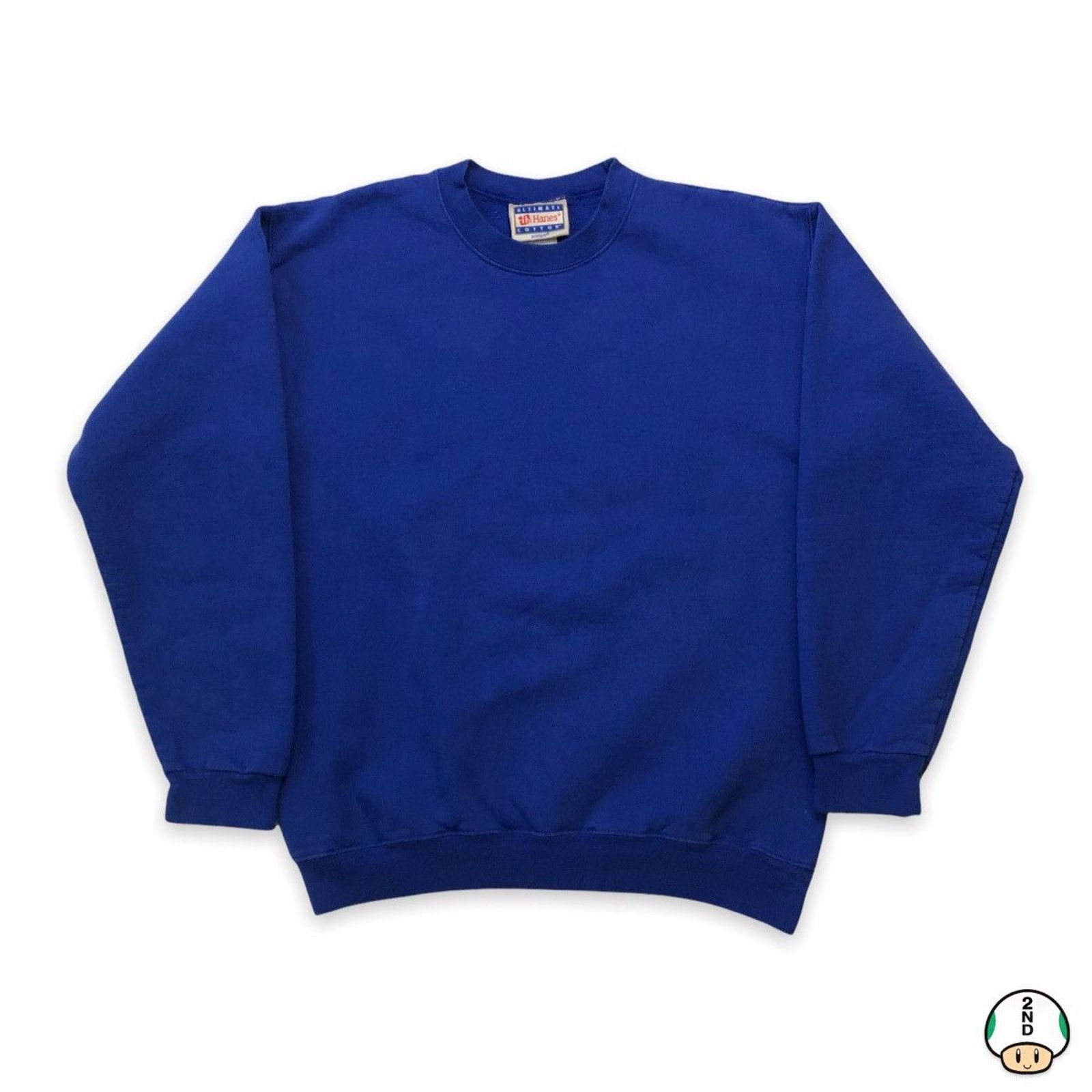 Hanes × Vintage Vintage Hanes Blank Sweatshirt 90s Ultimate Cotton Pullover Size US S / EU 44-46 / 1 - 1 Thumbnail