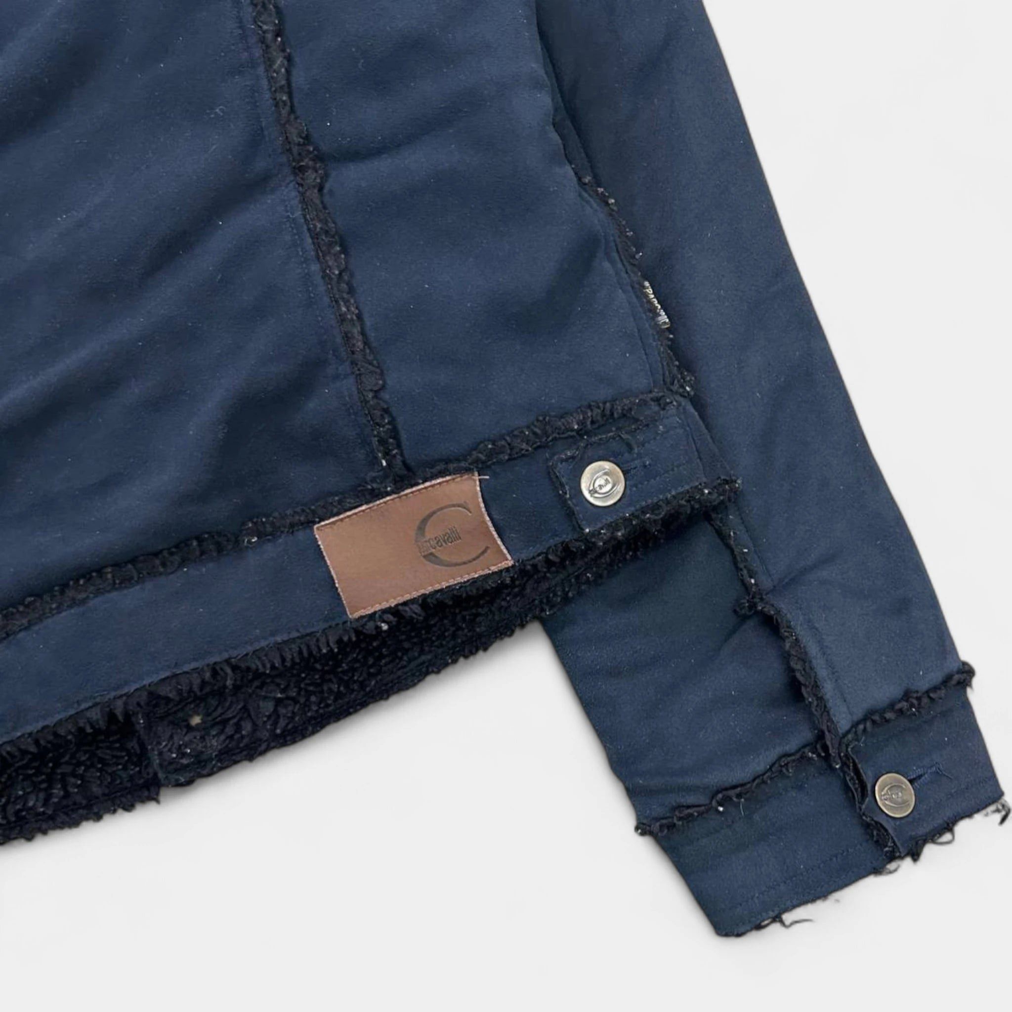 Just Cavalli Just Cavalli Navy Suede Shearling Jacket Size US L / EU 52-54 / 3 - 6 Thumbnail