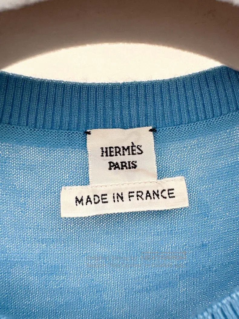 Hermes Hermes Blue silk knitted cardigan Size XS / US 0-2 / IT 36-38 - 3 Thumbnail