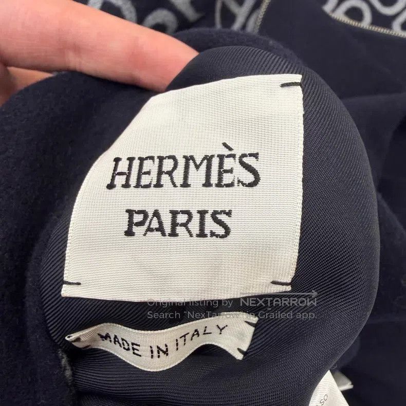 Hermes Hermes Navy Blue Pig Nose Print Double Sided Wear Wool and Size XXS / US 00 / IT 34 - 7 Thumbnail