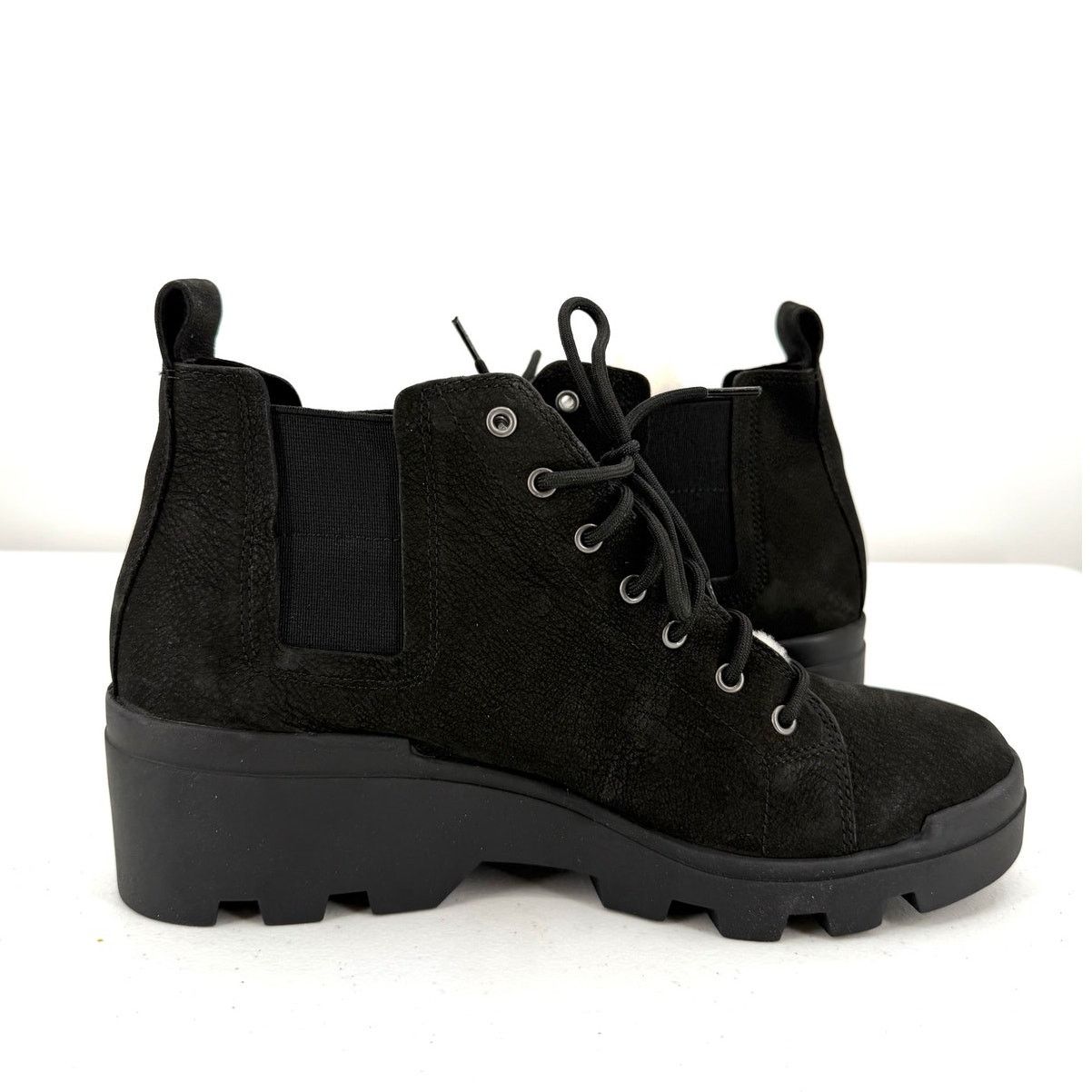 Eileen Fisher NEW Eileen Fisher Black Calm Shearling Wedge Boot Booties Size US 8 / IT 38 - 5 Thumbnail