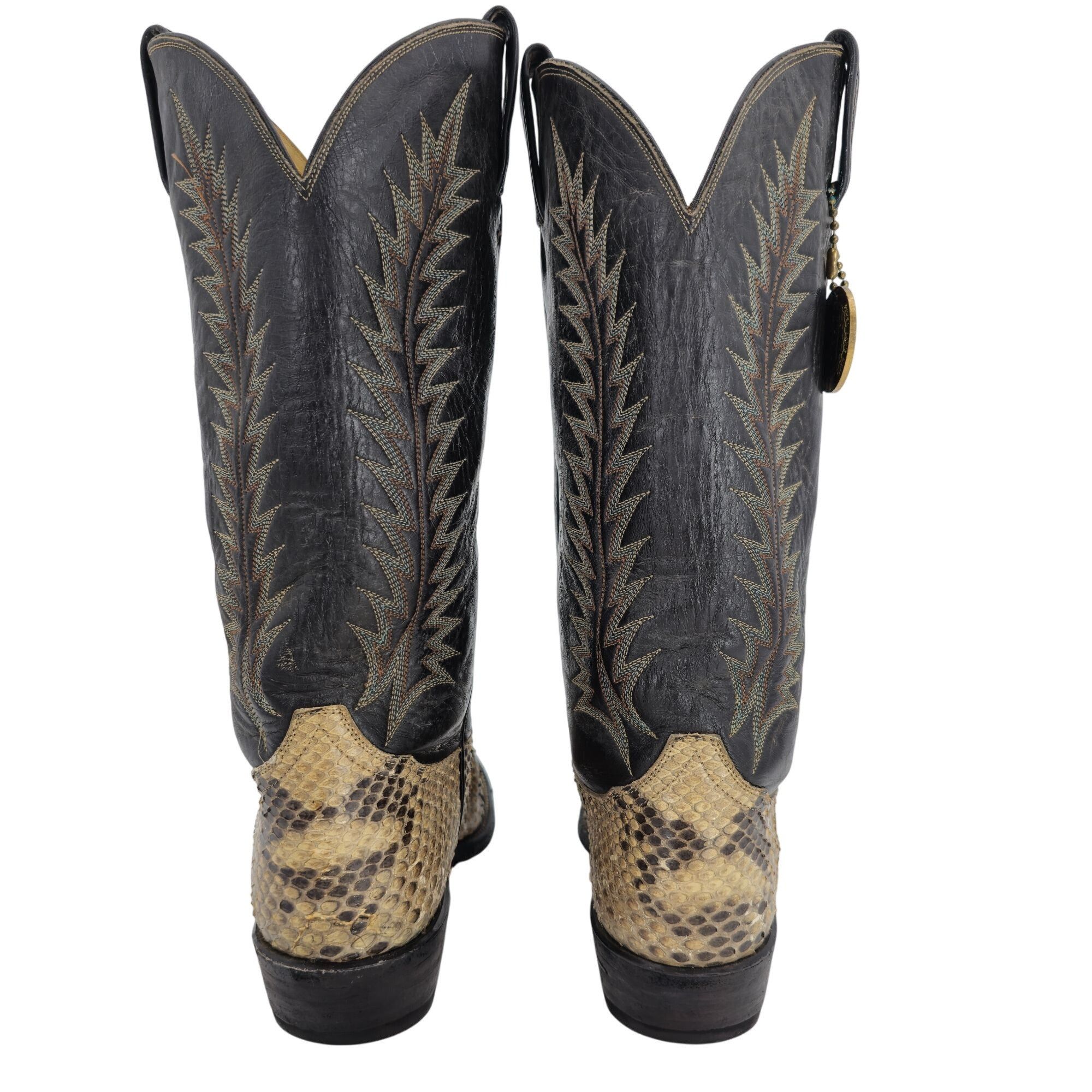 Tony Lama Vintage Exotic Tony Lama Python Snakeskin Men 9 Brown Cowboy Size US 9 / EU 42 - 3 Thumbnail