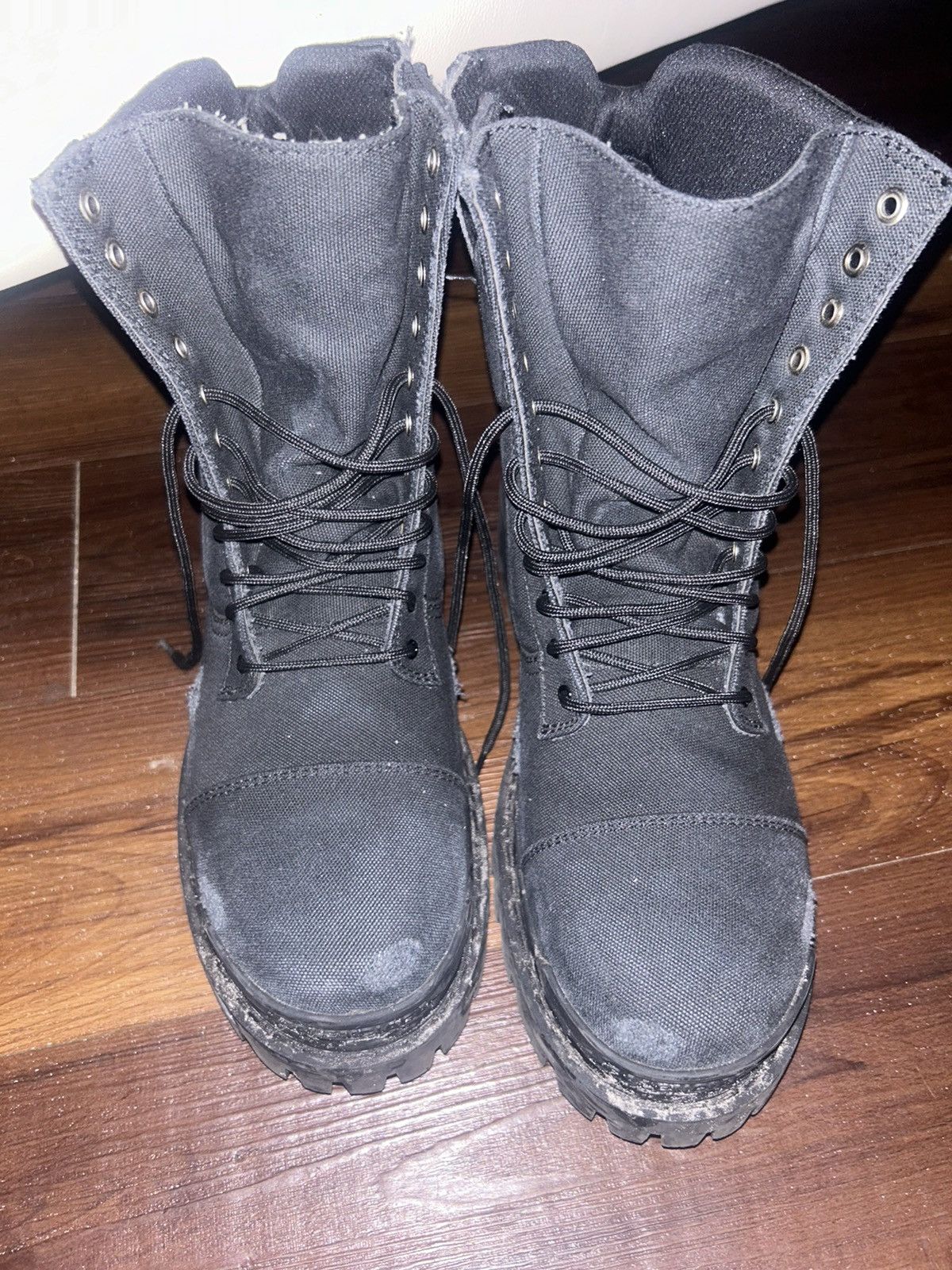Balenciaga Balenciaga Strike Boots (Distressed Canvas) Size US 9 / EU 42 - 1 Thumbnail