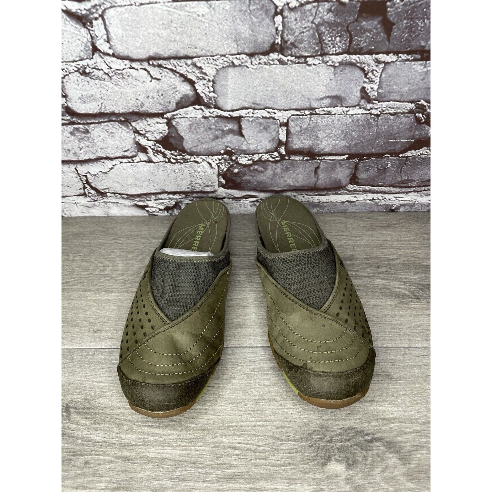 Merrell Merrell Rumba Moss Green Suede Leather Stretch Mesh Shoes Wo Size US 8 / IT 38 - 9 Thumbnail