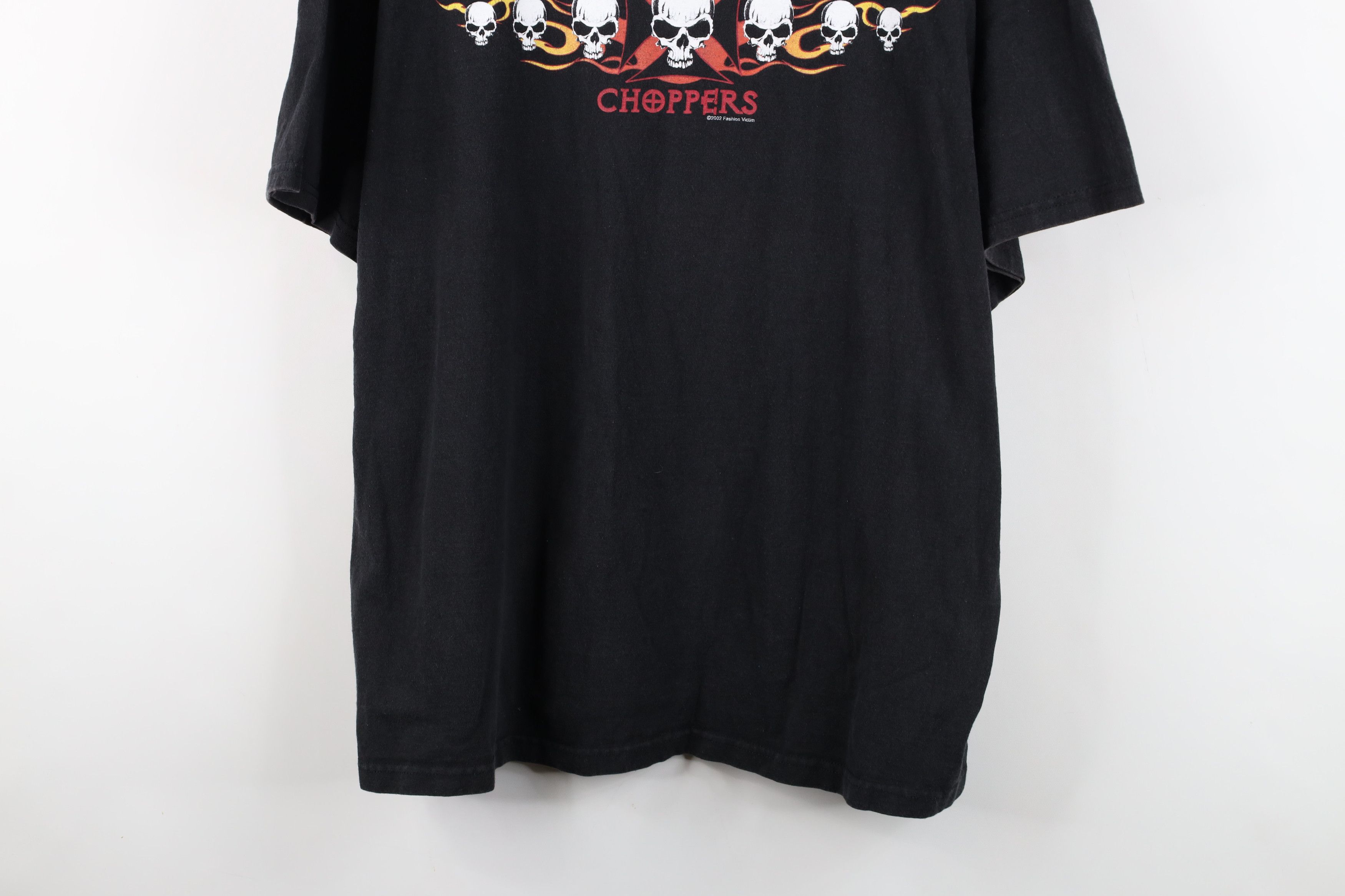 Vintage Vintage Y2K 2002 Fashion Victim Skull Choppers T-Shirt Black Size US XL / EU 56 / 4 - 3 Thumbnail