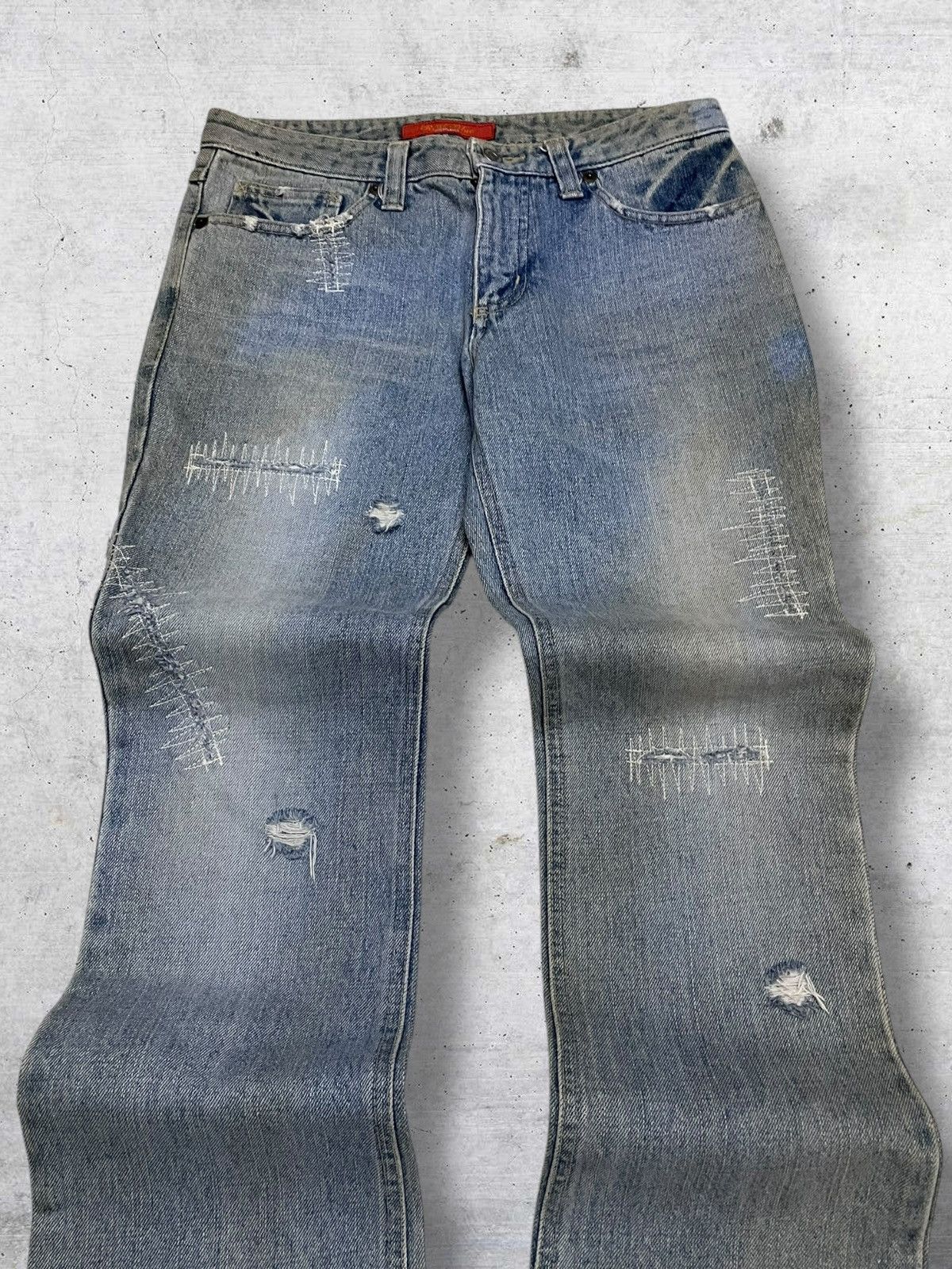 Tornado Mart VINTAGE REAL INTERPLANET OG JAPAN DIRTY STYLE FLARED DENIM Size US 28 / EU 44 - 4 Thumbnail