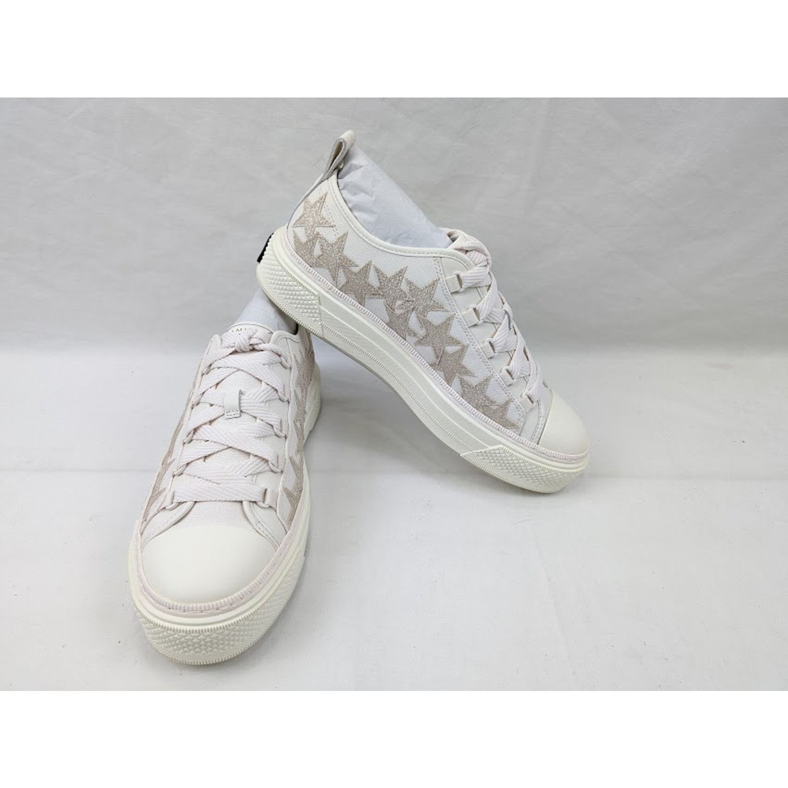 Amiri o1rshd1 Stars Court Low-Top Sneakers in Alabaster Size US 11 / EU 44 - 14 Thumbnail