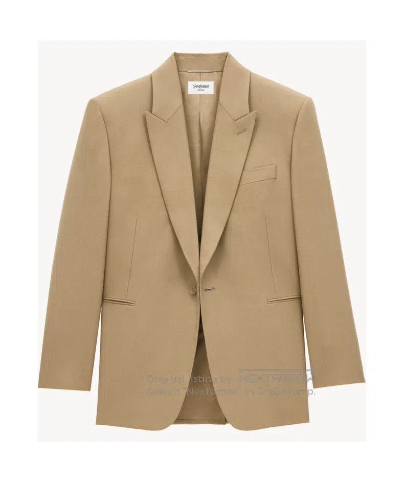 Saint Laurent Paris Saint Laurent Paris Beige Wool Flannel Suit i Size US M / EU 48-50 / 2 - 2 Thumbnail