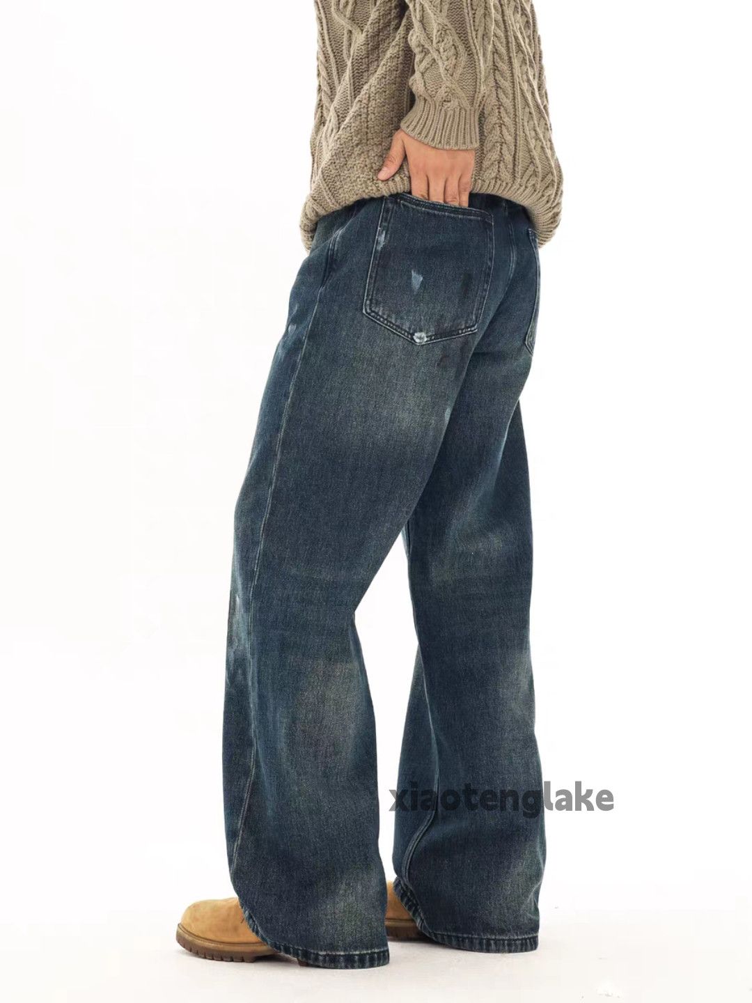 Jean Unisex outdoor utility loose baggy workwear stain jeans Size US 38 / EU 54 - 4 Thumbnail