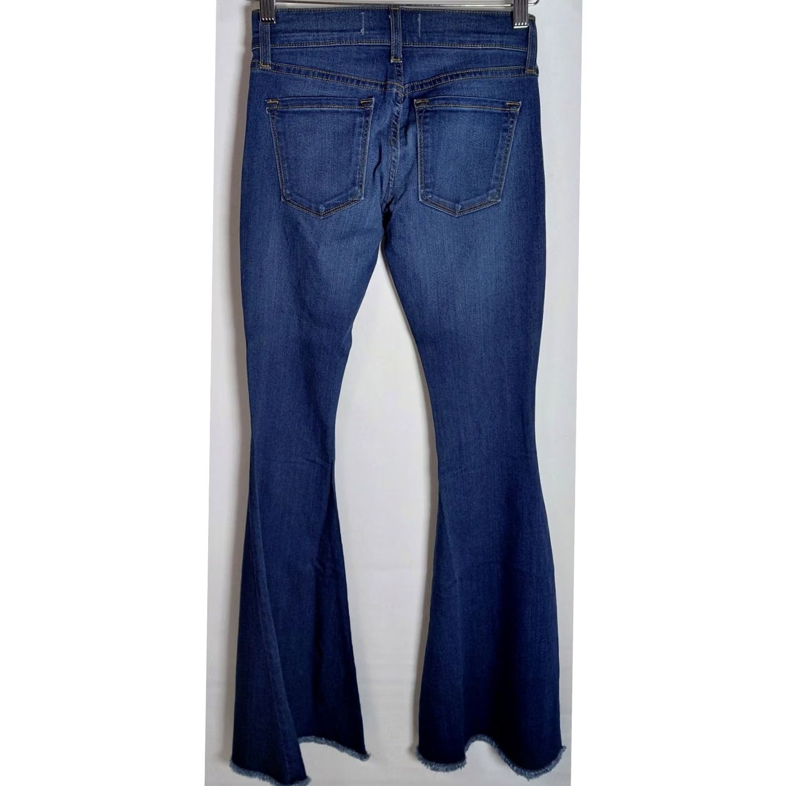 Free People FREE PEOPLE Flare Jeans Jeans Blue Women 24 Regular Denim Cotton Spandex Solid Stretch Comfort Women Jeans Size 42" / US 20 - 2 Thumbnail
