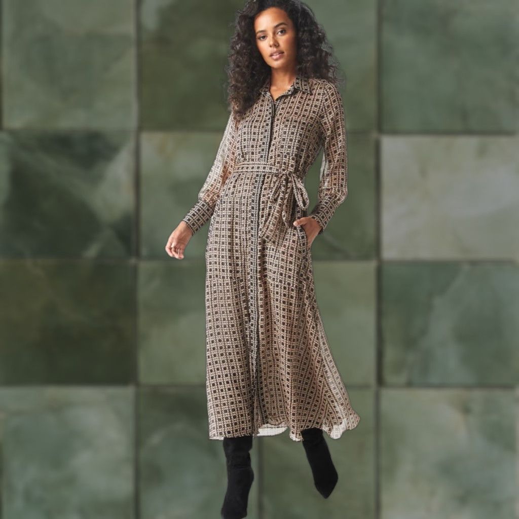 MISA Los Angeles MISA Ines Dress Maxi Lattice Tile Color Size XS Retail 65 EUC Size XS / US 0-2 / IT 36-38 - 1 Thumbnail