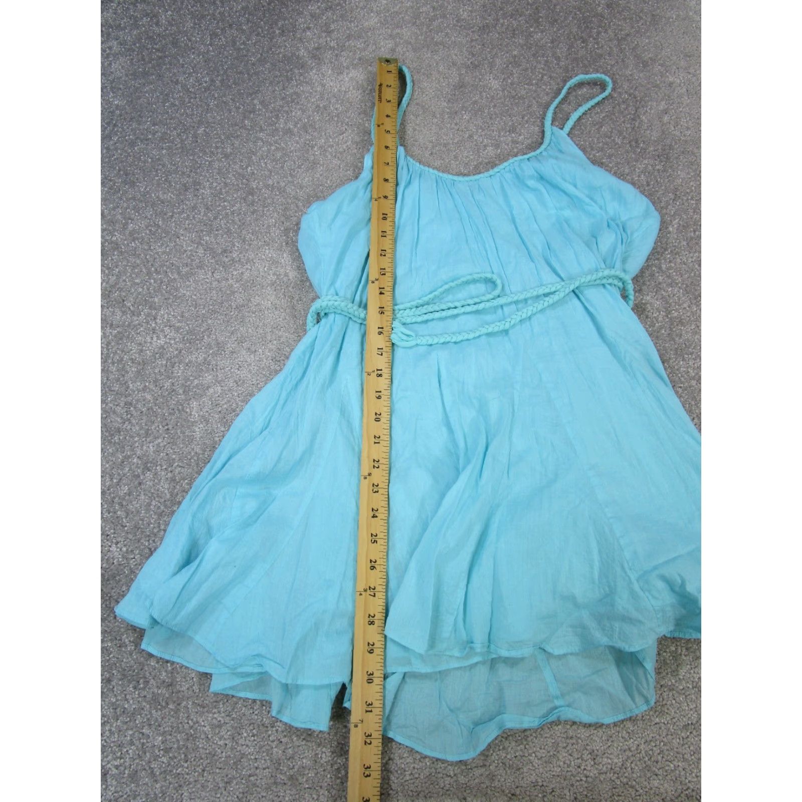 Alice + Olivia Alice + Olivia Dress Womens 10 Blue Wrap Sleeveless Round Neck Short A-Line 100% Cotton Casual Party/Wedding/ Cocktail Womens Size L / US 10 / IT 46 - 7 Thumbnail
