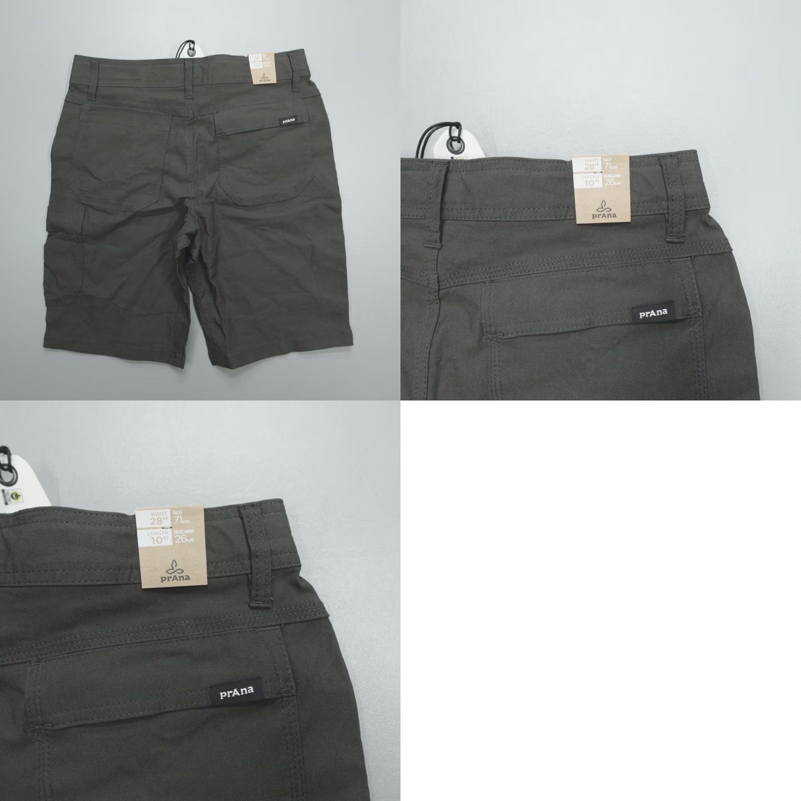 Prana prAna Zion Shorts II Men's 28 10" Inseam Cargo Dark Iron Belted Gray Nylon Spandex Regular Mid Rise Flat Front Pocket Cargo Size US 28 / EU 44 - 8 Thumbnail