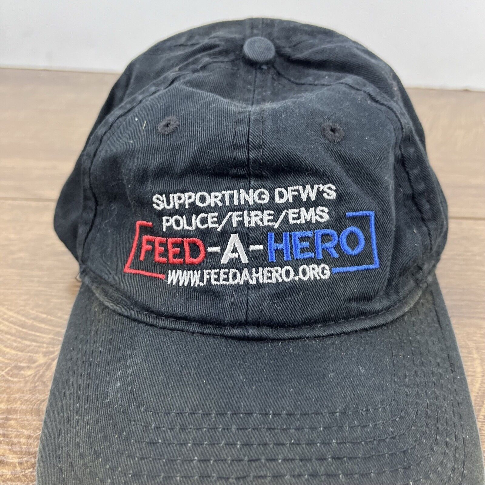 Other Feed A Hero Hat DFW Black Cap Adjustable Hat Black Adult Fit Size ONE SIZE - 7 Thumbnail