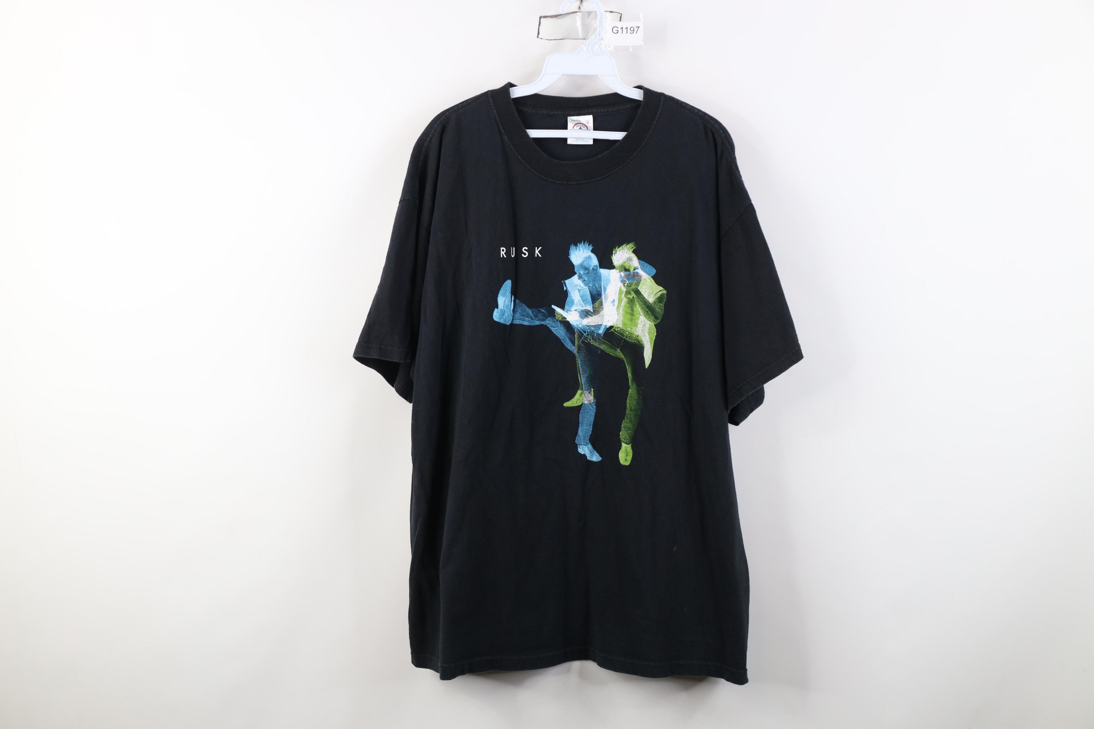 Vintage Vintage 90s Rusk Artist Short Sleeve T-Shirt Black Cotton Size US XL / EU 56 / 4 - 1 Thumbnail