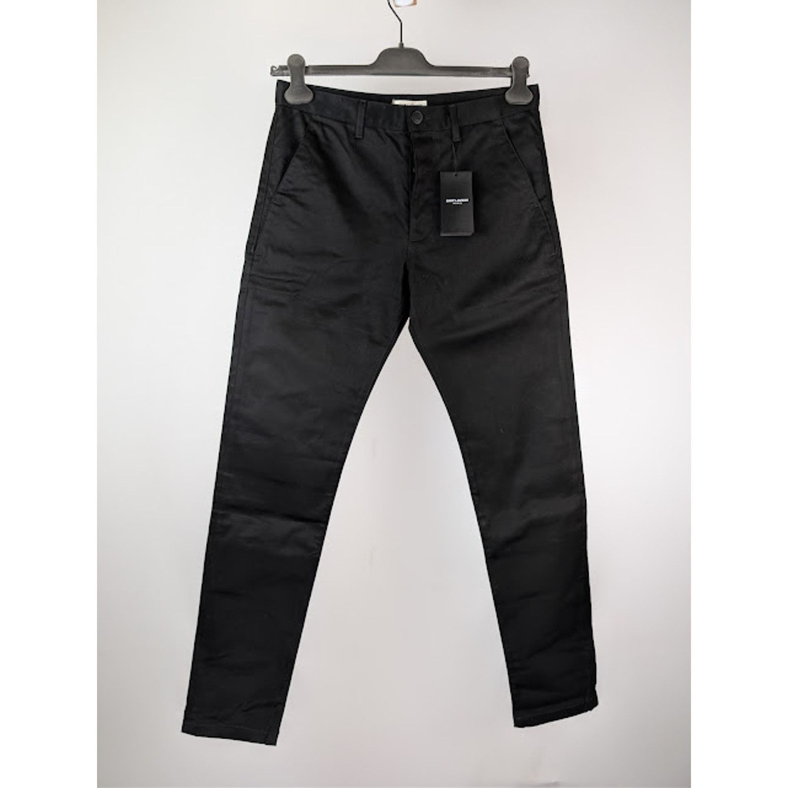 Saint Laurent Paris o1rshd1 Slim Fit Cotton Chino Pants in Black Size US 36 / EU 52 - 10 Thumbnail