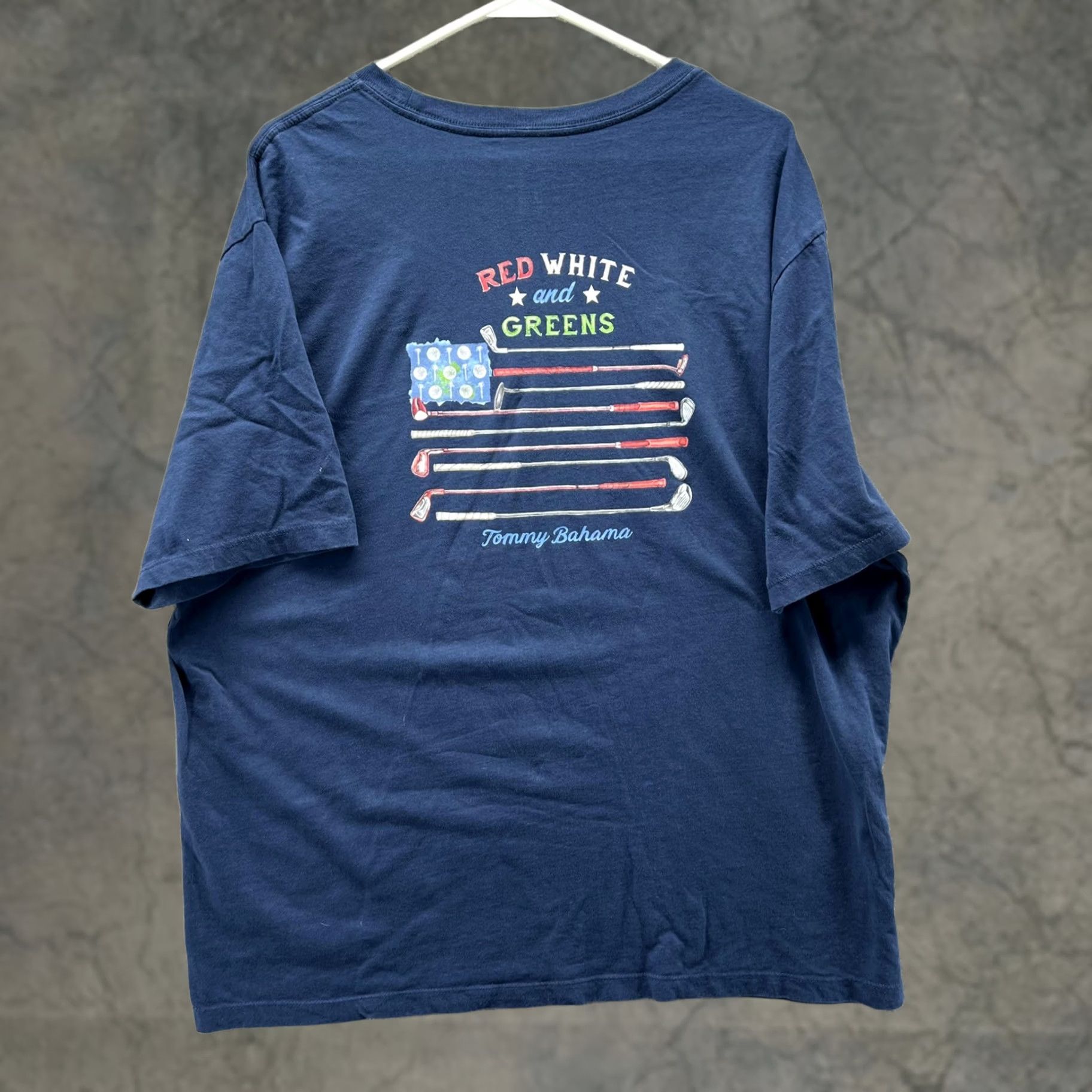 Tommy Bahama Tommy Bahama Shirt Mens XL Blue Graphic Print Golf Patriotic Tee Crew Neck Short Sleeve Size US XL / EU 56 / 4 - 1 Thumbnail