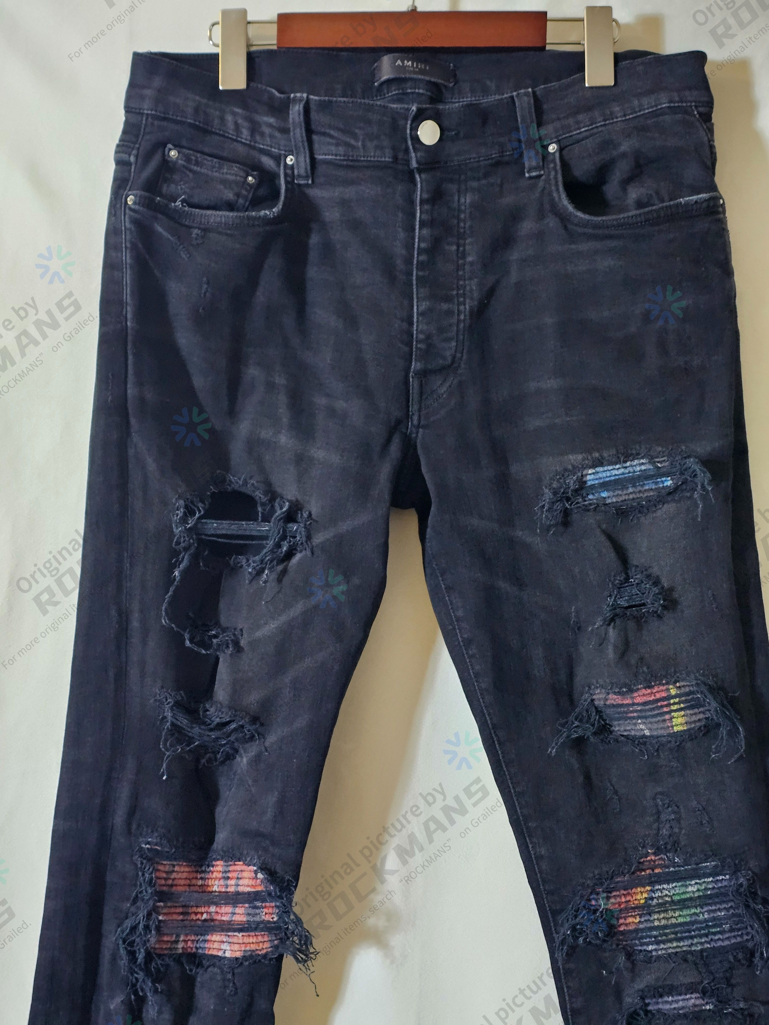 Amiri Amiri MX1 Animation Patch Jeans Aged Black Size 34 Size US 34 / EU 50 - 2 Thumbnail
