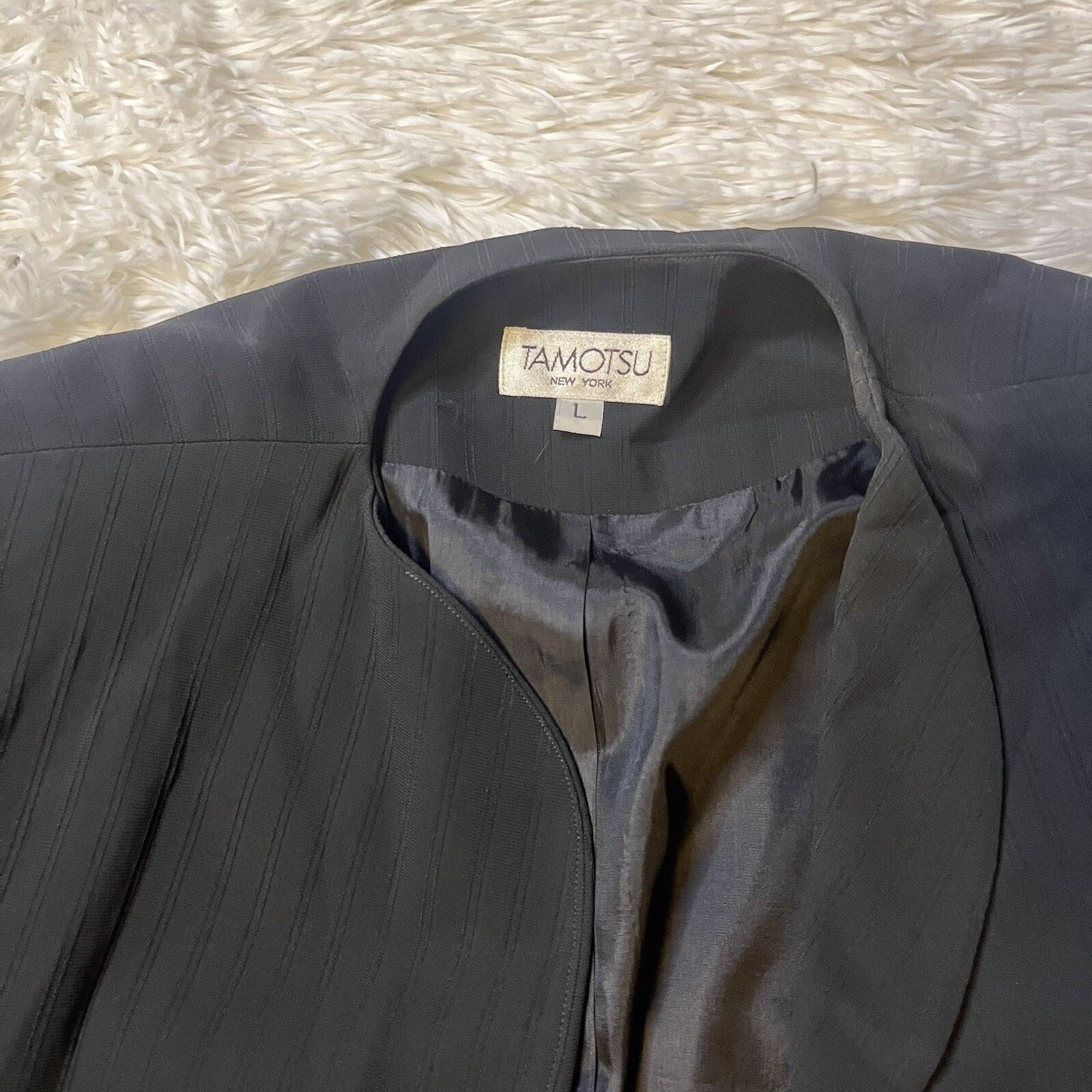 Other TAMOTSU New York VTG Black Striped Blazer Plus Large Size L / US 10 / IT 46 - 4 Thumbnail