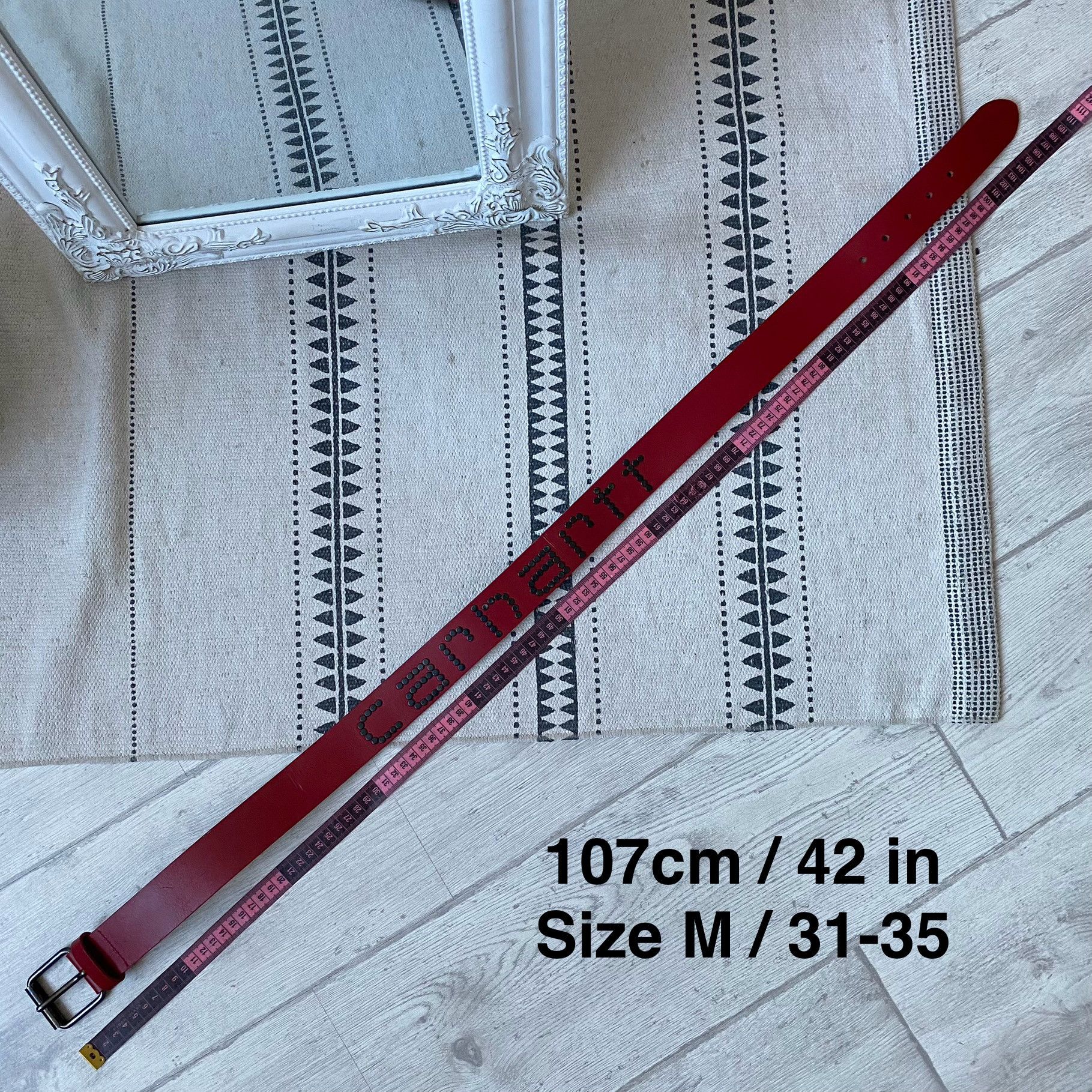 Carhartt Y2K Carhartt leather Belt Avant-Garde BB simon vibe Size 32 - 7 Thumbnail