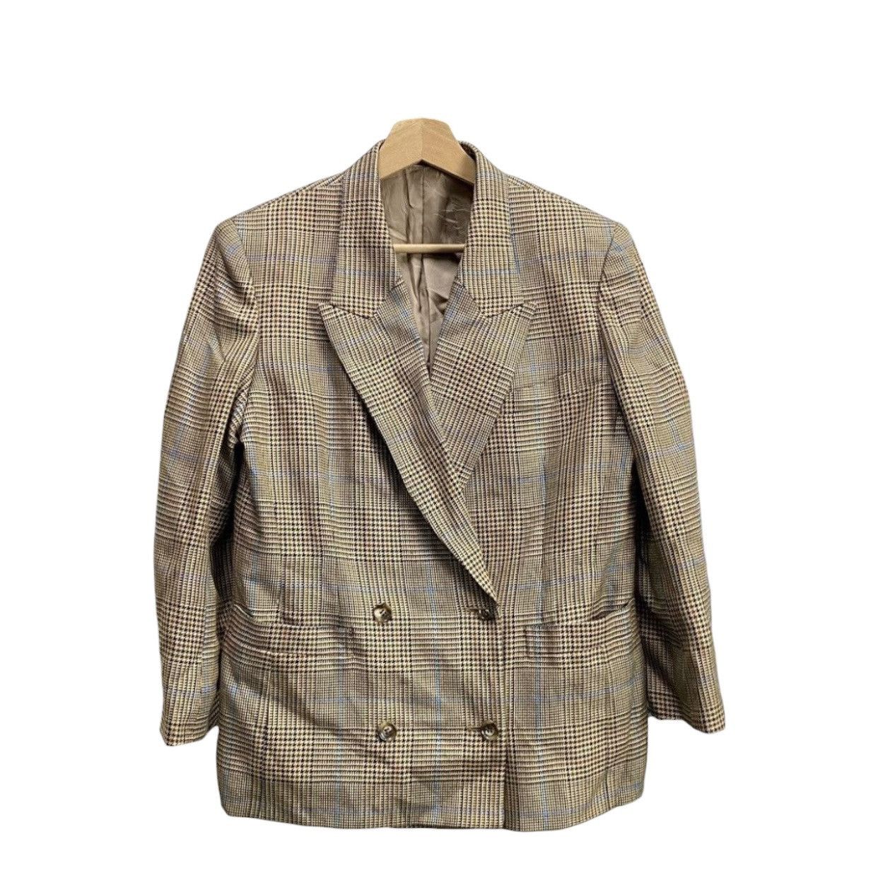 Burberry Prorsum Vintage Burberrys Double Breasted Houndstooth Plaid Wool Size S / US 4 / IT 40 - 1 Thumbnail
