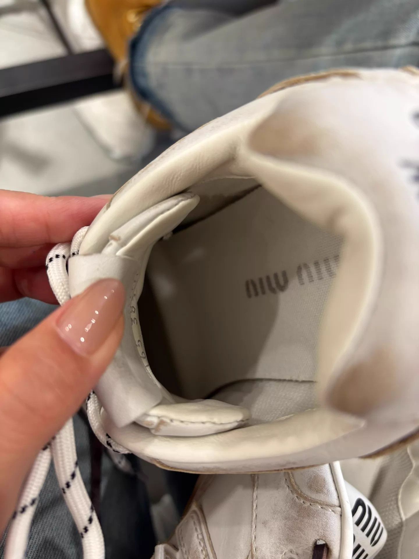 Miu Miu Miu x NB White Distressed Trainer 99 New 38.5 (39) Size US 8 / IT 38 - 8 Thumbnail