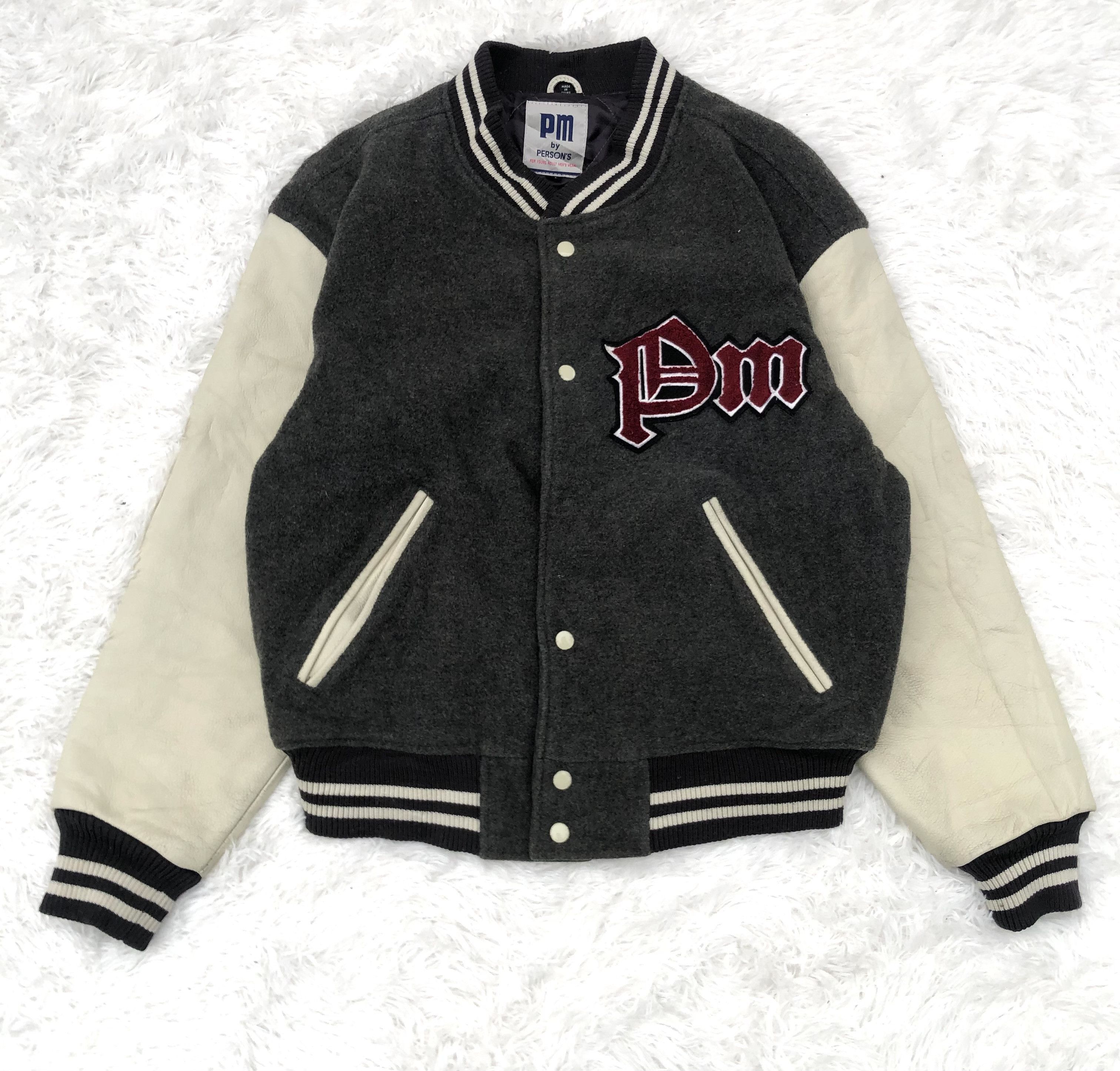 PERSON'S Mohair Wool Sleeve Leather varsity jacket Size US M / EU 48-50 / 2 - 1 Thumbnail