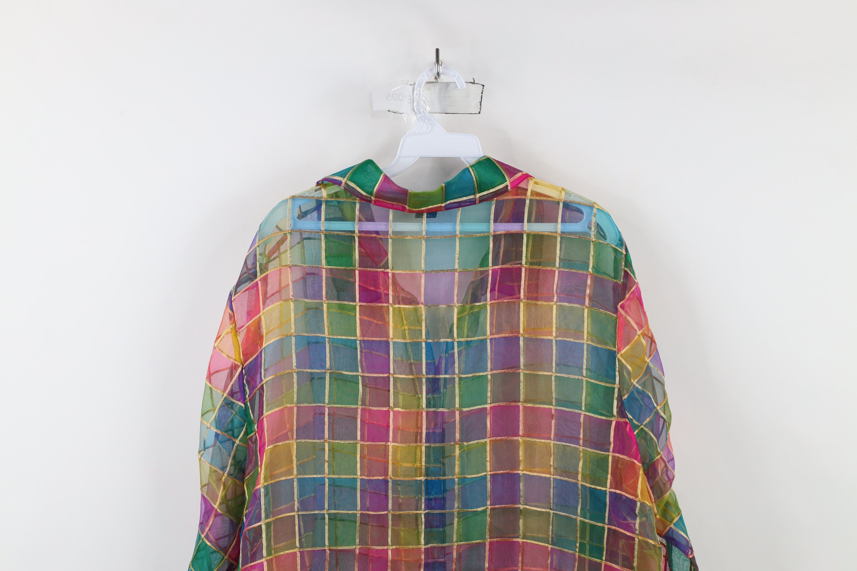 Vintage Vintage 90s Streetwear Checkered Silk Collared Button Shirt Size XL / US 12-14 / IT 48-50 - 8 Thumbnail