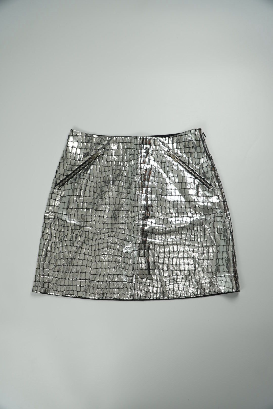Loewe Loewe Silver Croc Skirt Size 28" / US 6 / IT 42 - 1 Thumbnail