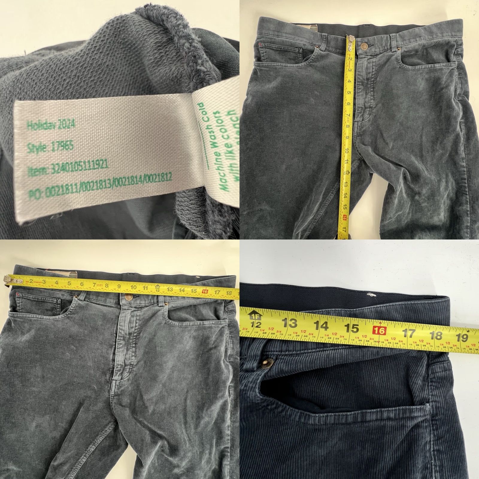 Marine Layer Marine Layer Slim Straight Pants Mens 36 x 32 Corduroy Blue Size US 36 / EU 52 - 8 Thumbnail