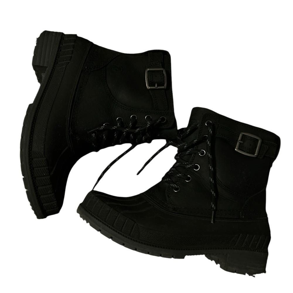 Designer Stylish Black Winter Boots with Buckle Size US 8 / IT 38 - 1 Thumbnail