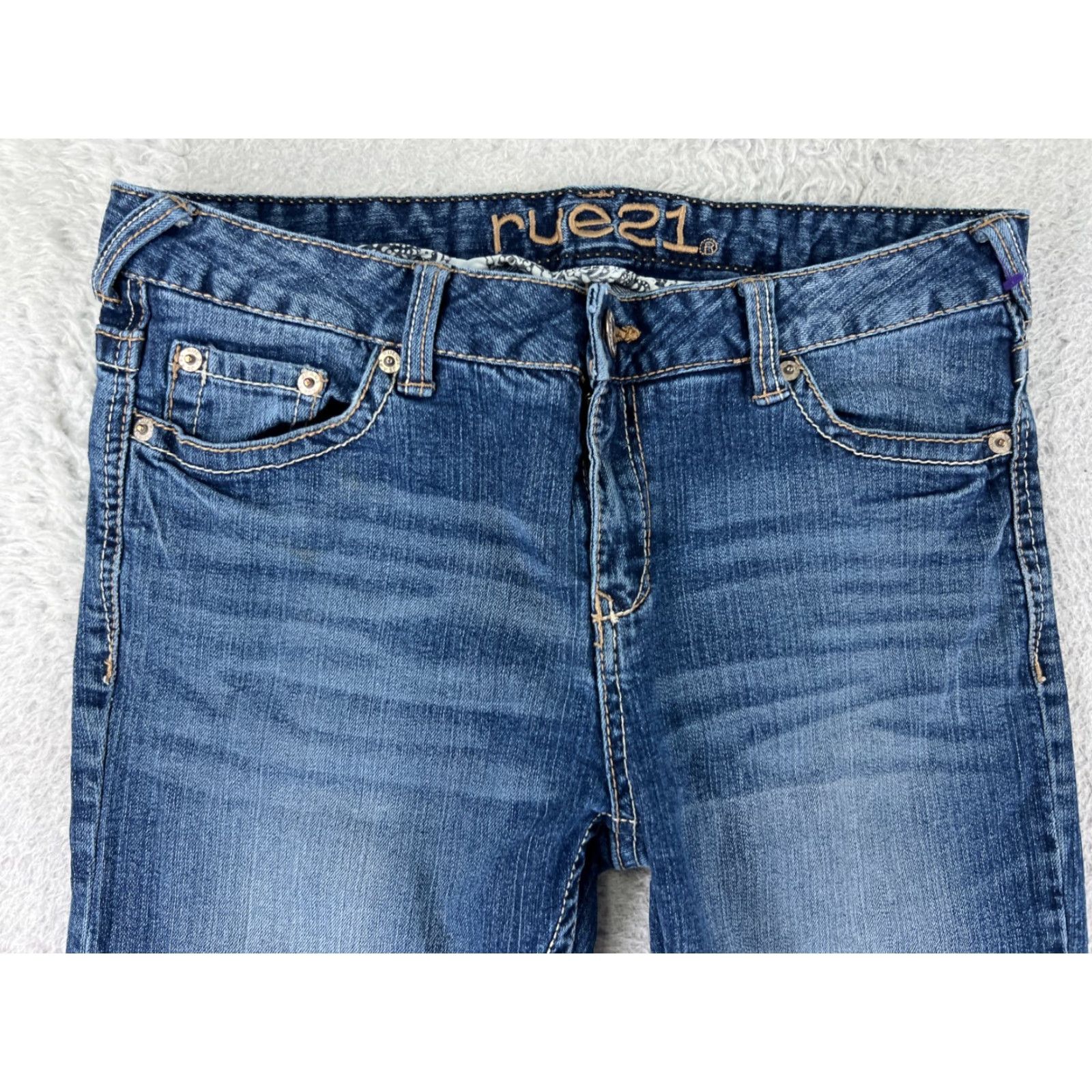 Vintage Rue 27 Blue Denim Jeans Mid Rise Boot Medium Wash Cotton Blend Women's Jeans Rue 27 Blue Denim Bootcut 5-Pocket Girls? Size 27" / US 4 / IT 40 - 7 Thumbnail
