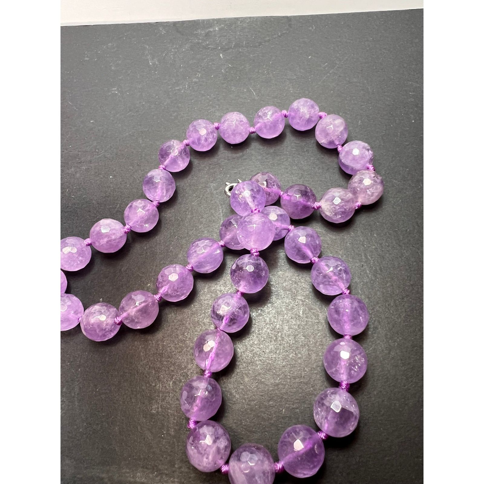 Other Amethyst knotted necklace with sterling silver clasp Size ONE SIZE - 4 Thumbnail