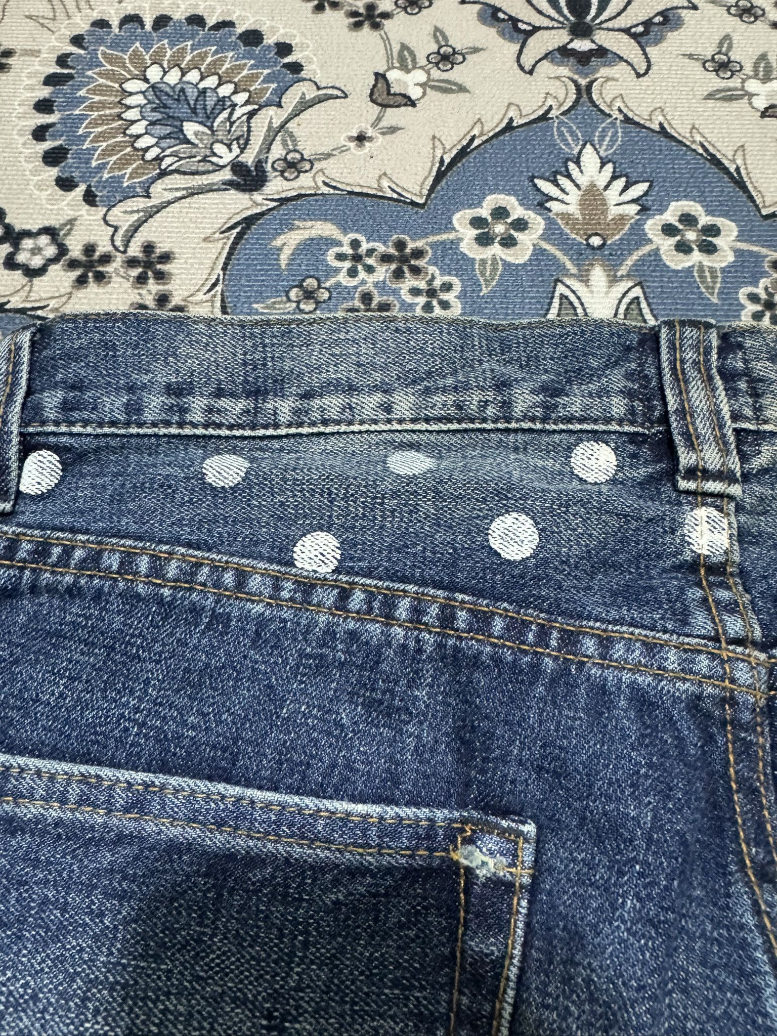 Goodhood × Japanese Brand × R.Newbold Japanese Brand Goodhood x R.Newbold Selvadge Painted Jeans Size US 31 - 12 Thumbnail