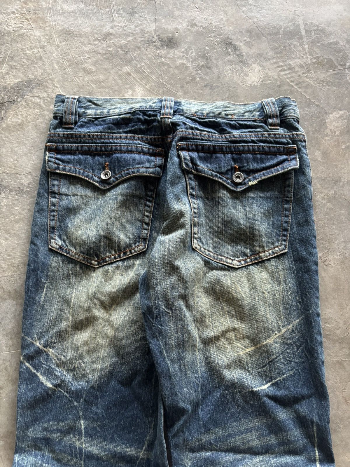 Tornado Mart NYLAUS flare distressed rusty mud wash mudmax style japanese Size US 31 - 14 Thumbnail