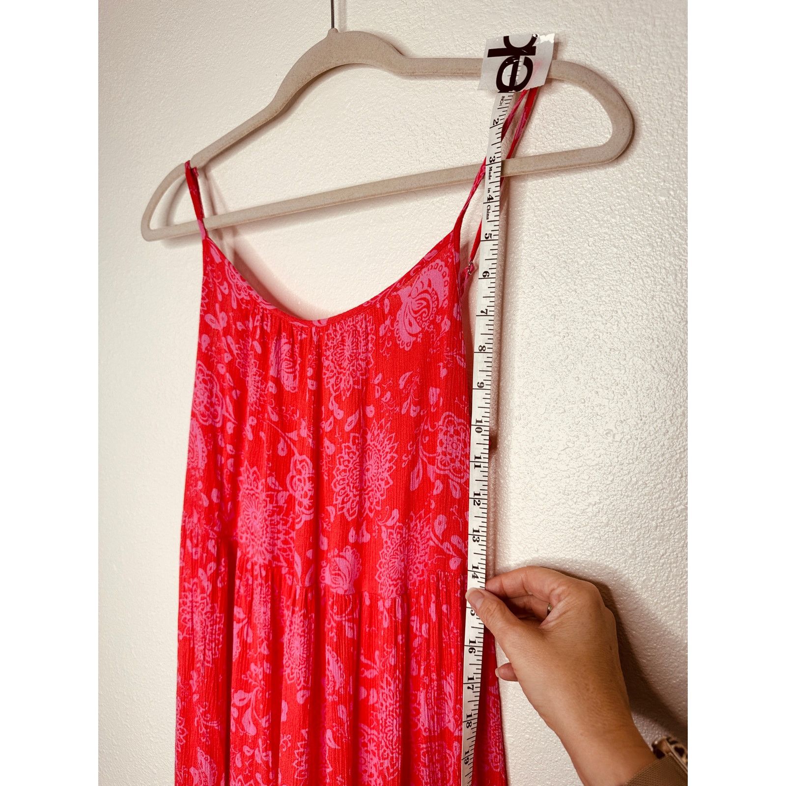 Other Lush Red Pink Scoop Open Tie Back Floral Midi Sun dress S Size S / US 4 / IT 40 - 12 Thumbnail