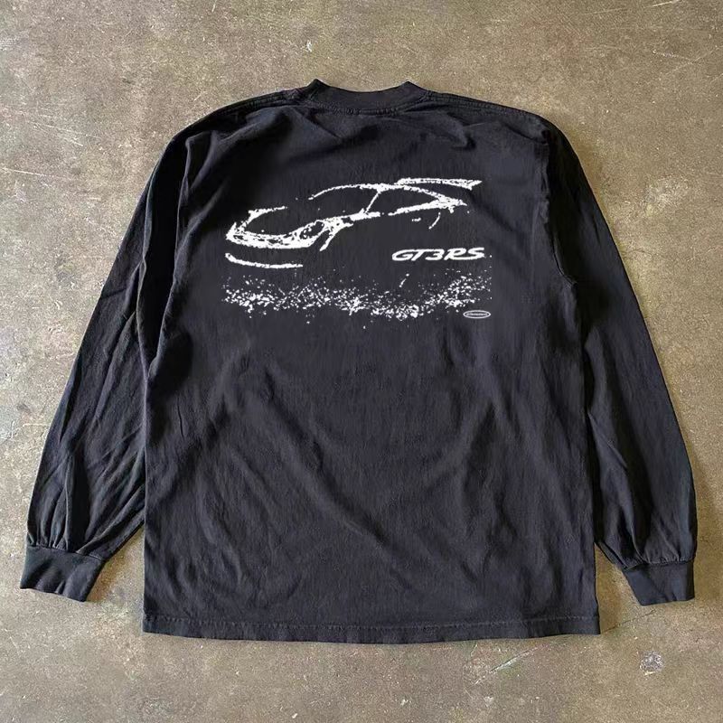Vintage Black washed retro GTR car print long-sleeved t-shirt Size US M / EU 48-50 / 2 - 1 Thumbnail