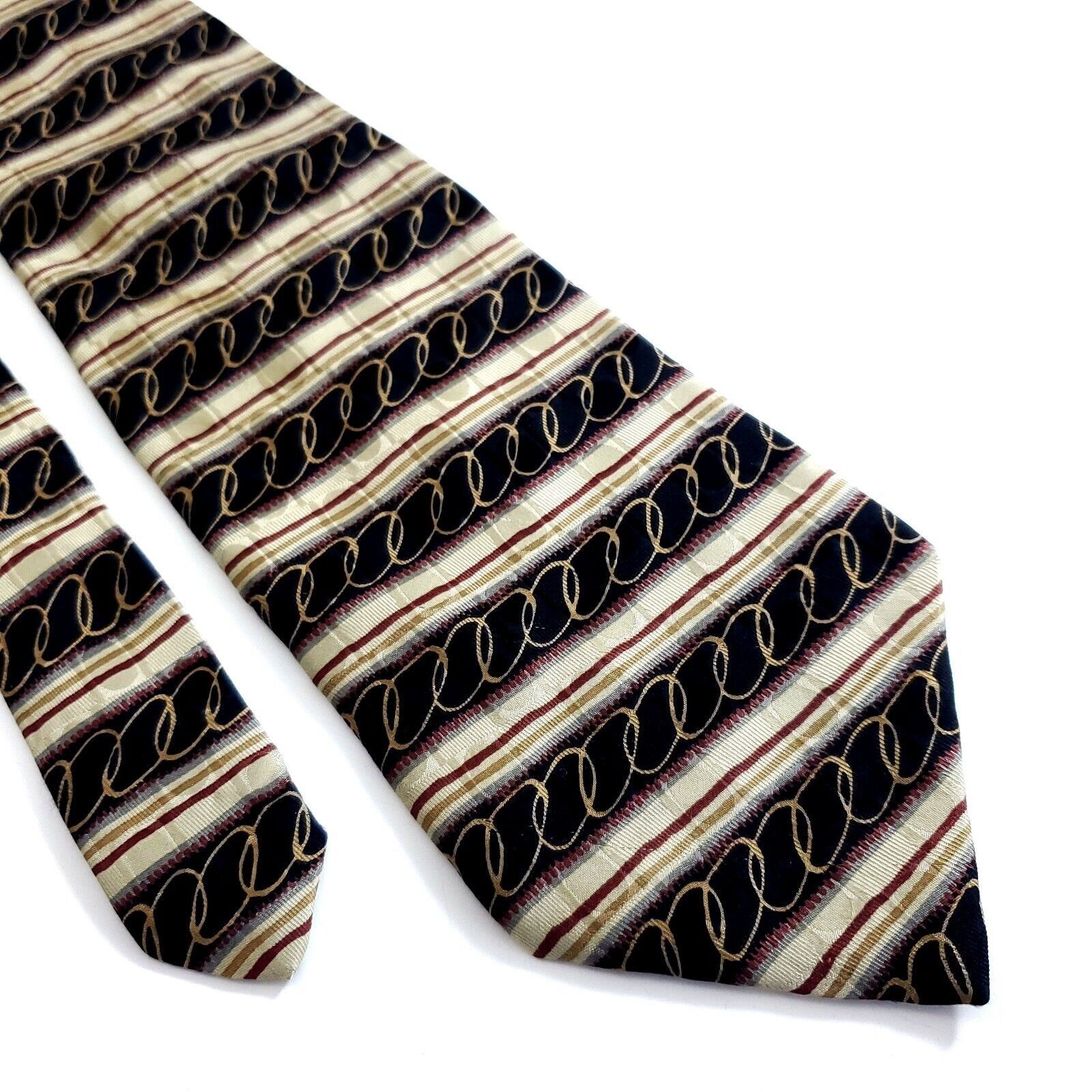 Robert Talbott Robert Talbott Studio Brown Tan Abstract Print Wide Silk Tie Size ONE SIZE - 1 Thumbnail