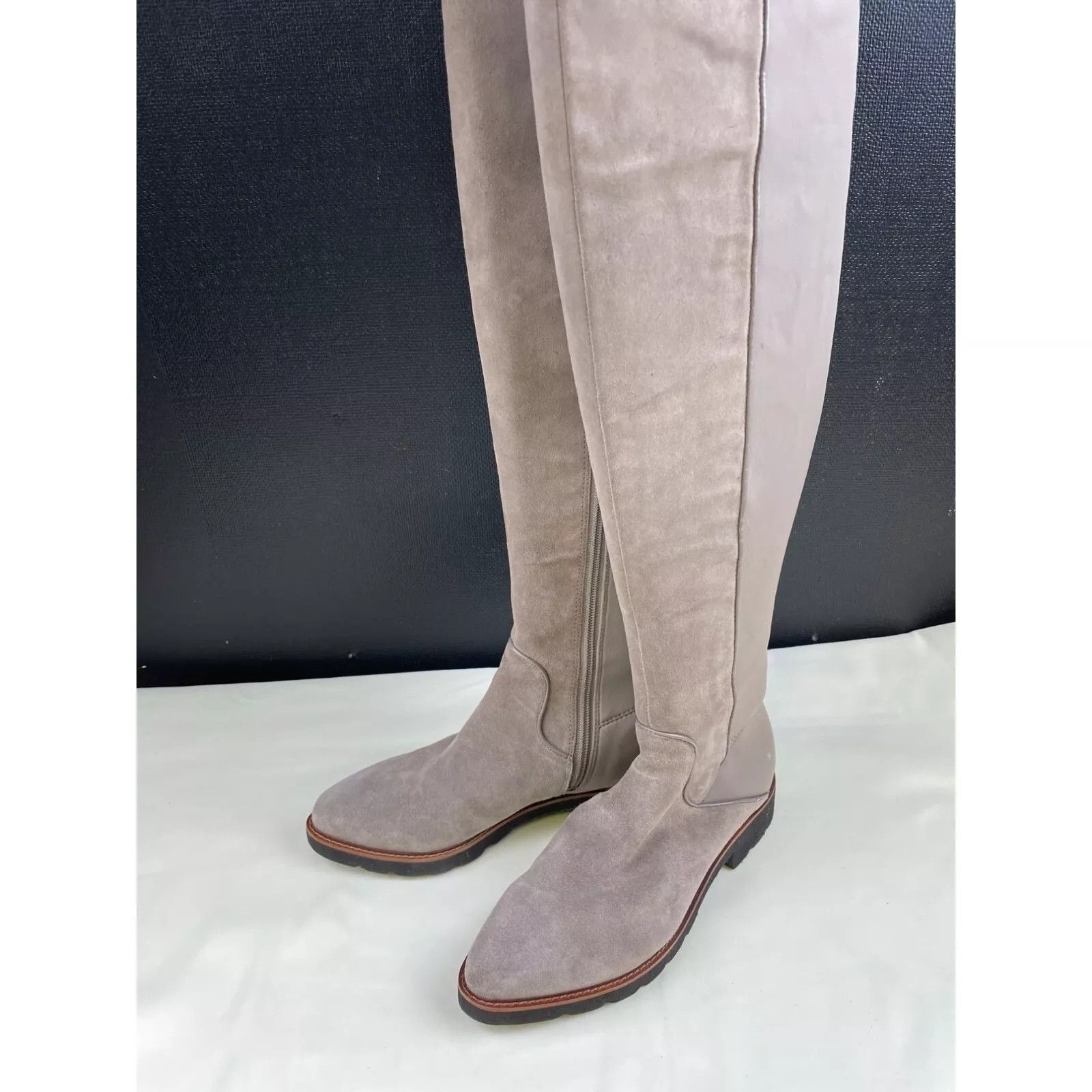 Franco Sarto Women's Leather Tan Over the Knee Boots Shoes S