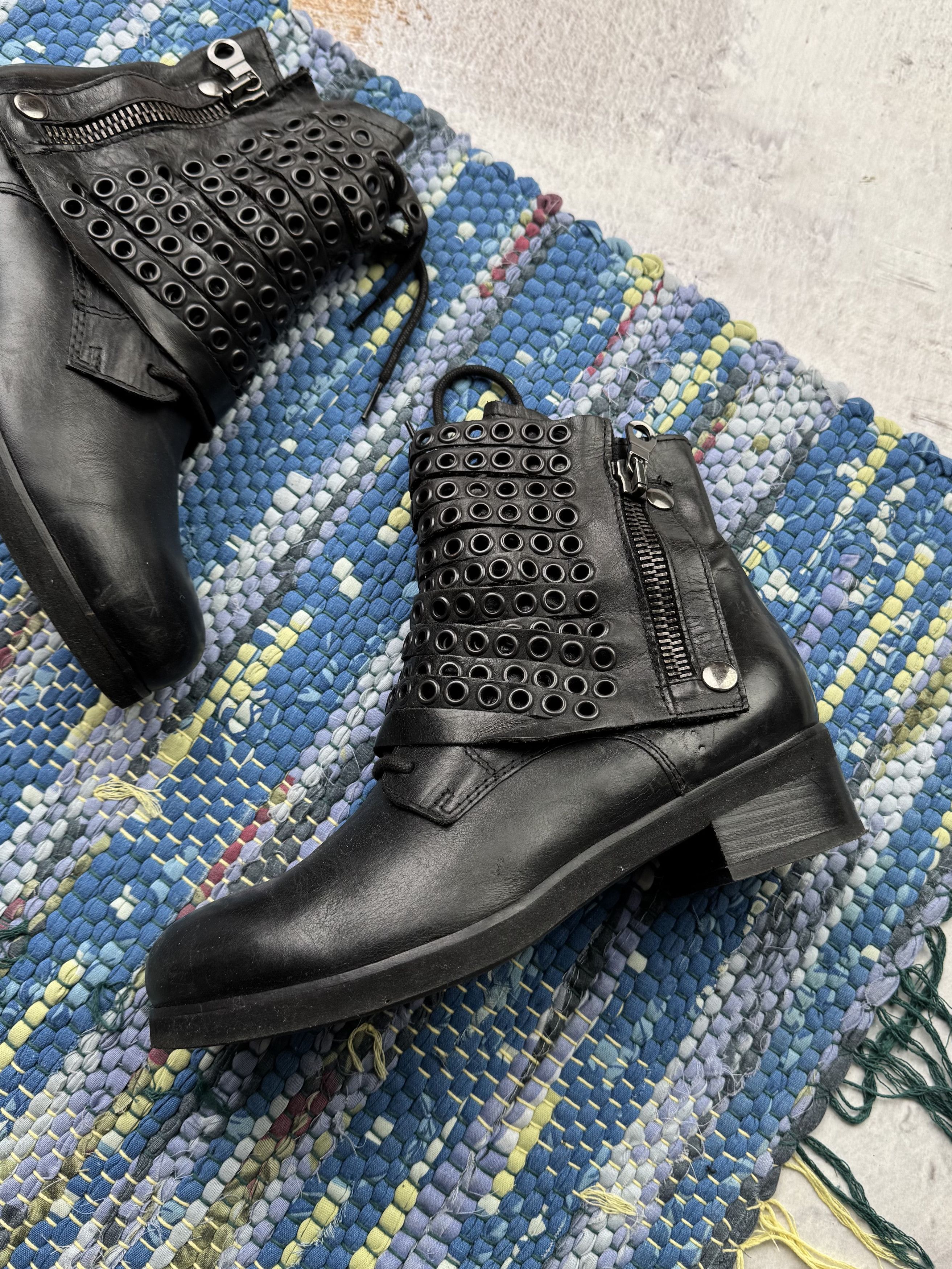 If Six Was Nine Vintage Leather Boots With Straps D15 A780(629) Size US 8 / IT 38 - 4 Thumbnail