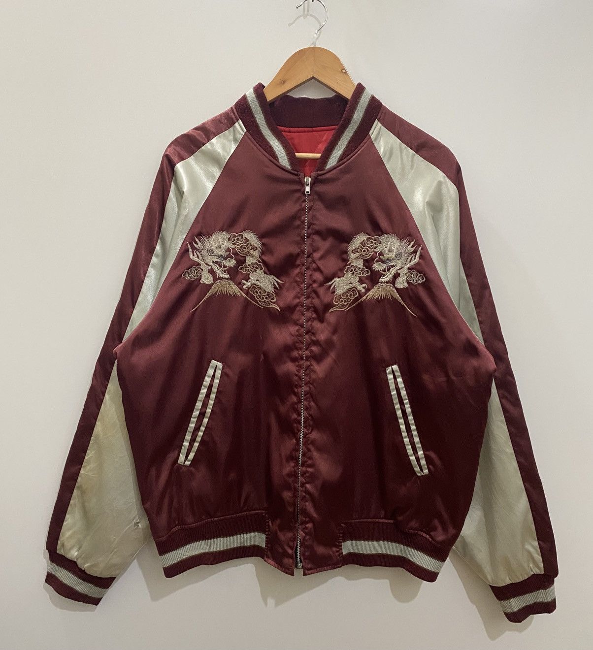 Japanese Brand Sukajan Japanese Jacket Satin Dragon and Fuji Size US XL / EU 56 / 4 - 1 Thumbnail