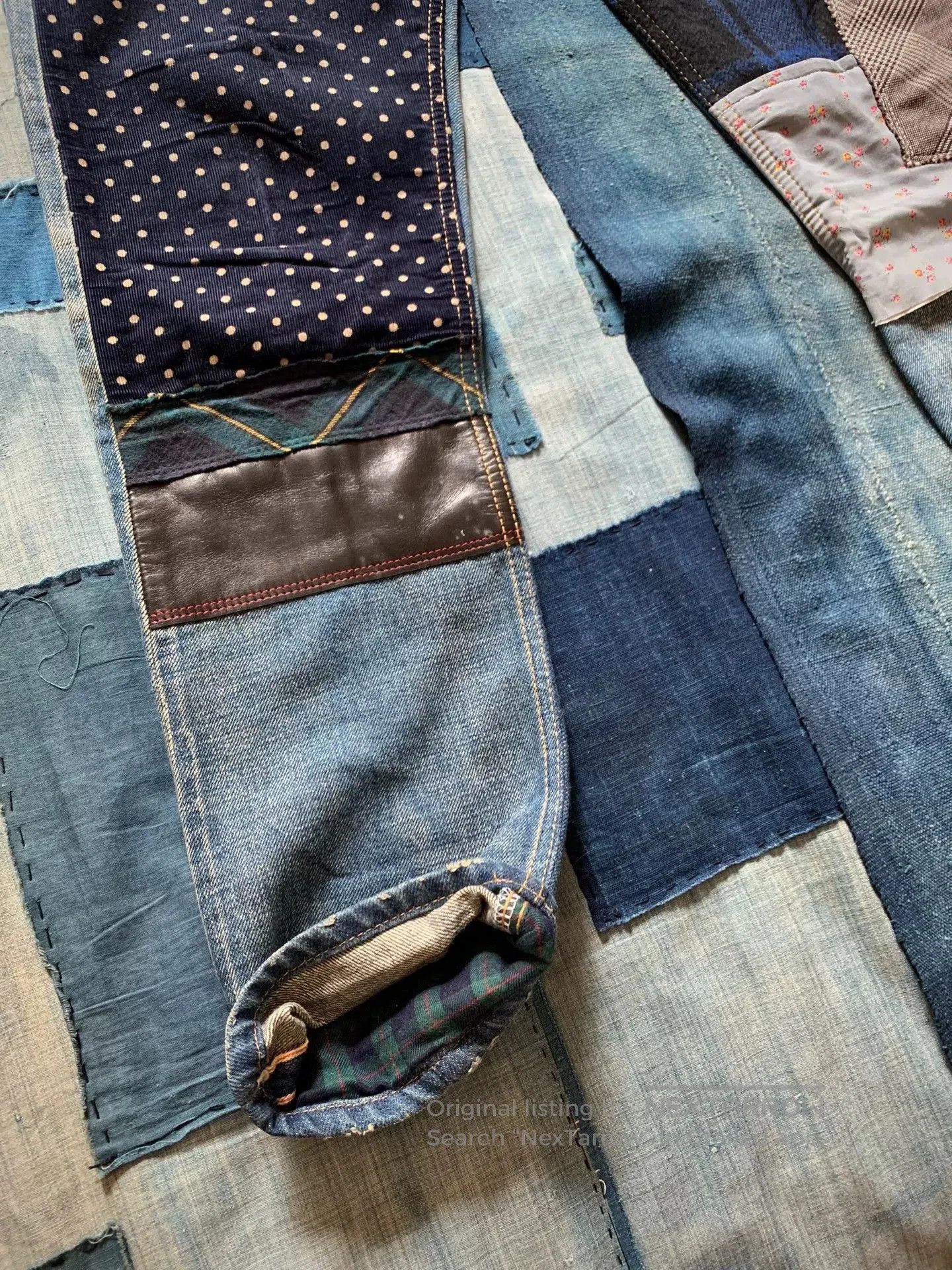 Junya Watanabe Junya Watanabe Patchwork Leather Denim Jeans. Size US 26 / EU 42 - 6 Thumbnail