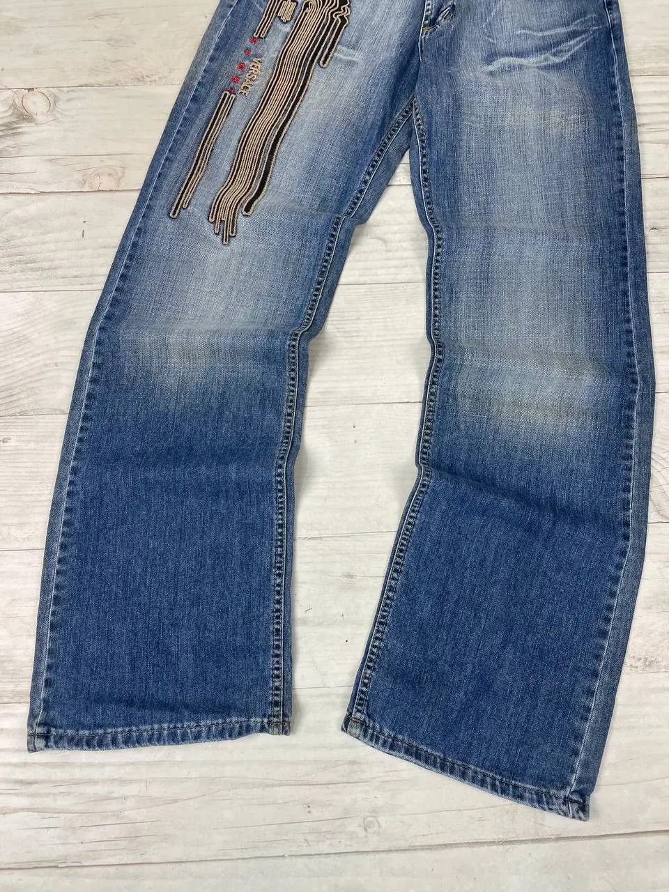 Versace NEW Vintage Versace Classic V2 Big Logo Baggy Jeans 90s Size US 32 / EU 48 - 4 Thumbnail