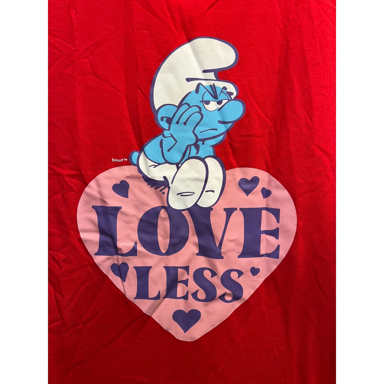 The Unbranded Brand The Smurfs Shirt Loveless Love Less Red Tee Cartoon Medium Size US M / EU 48-50 / 2 - 2 Thumbnail