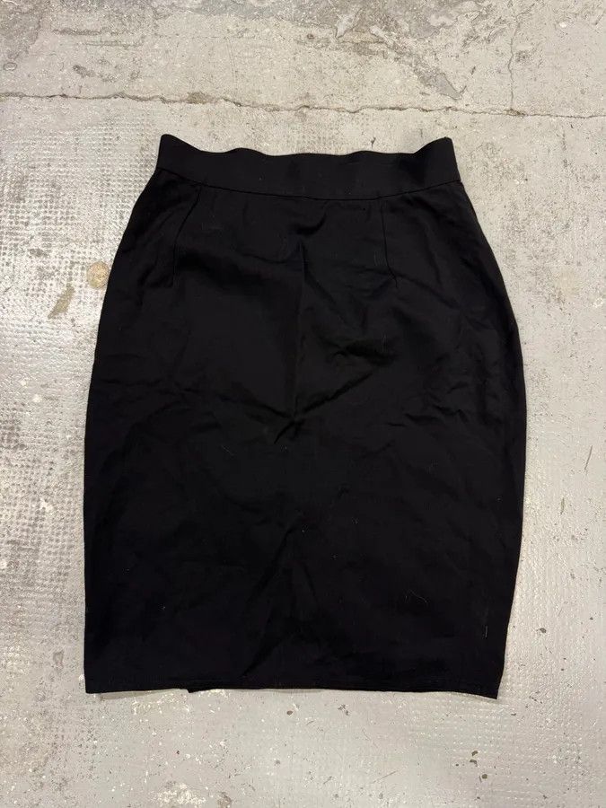 Vintage 1990s Gianni Versace Black Wool Skirt Size 26" / US 2 / IT 38 - 5 Thumbnail