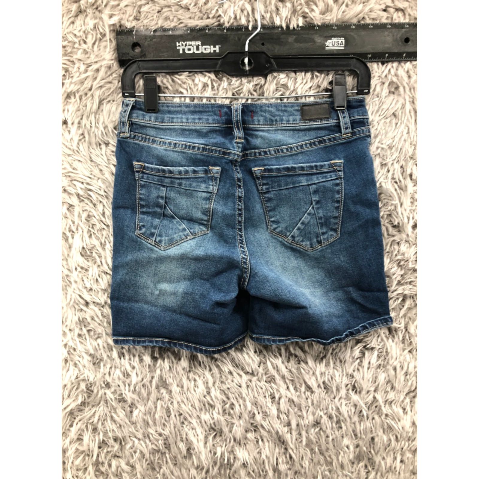 Denime Dear John Bermuda Shorts Juniors Size 25 Mid Rise Dark Wash Blue Denim Jean Size 42" / US 20 - 4 Thumbnail