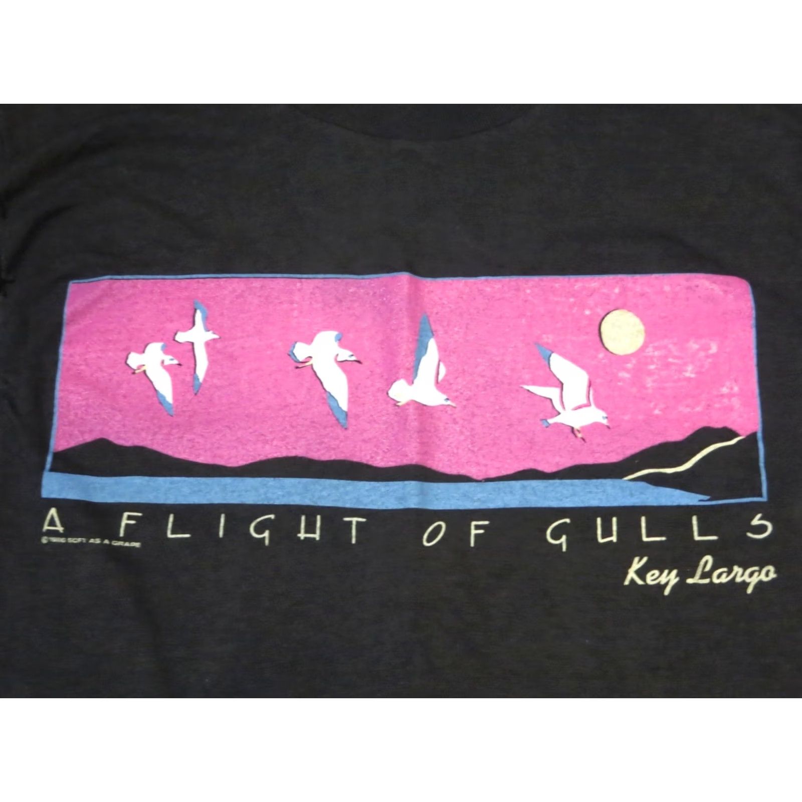 Vintage VINTAGE KEY LARGO FLORIDA KEYS BEACH SUNSET T-Shirt XS 80s single stitch thin Black Mens Size US XS / EU 42 / 0 - 4 Thumbnail