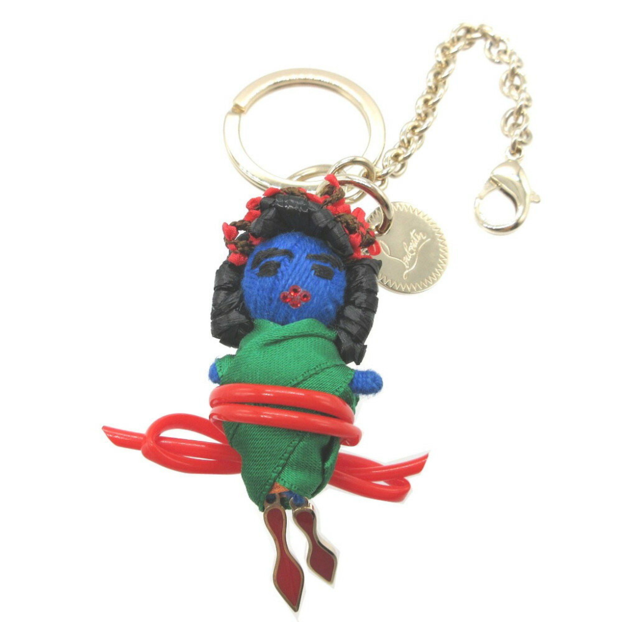 image of Christian Louboutin Charm Doll Metal Gold Bag Keychain 0111Christian 6B0111Pz4, Women's